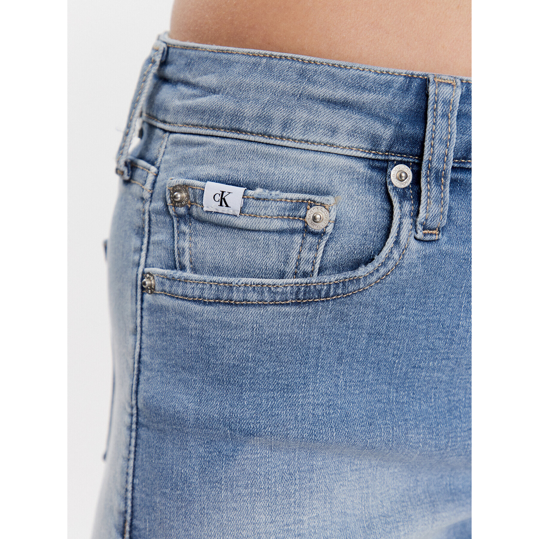 Calvin Klein Jeans Pantaloni scurți de blugi J20J220644 Albastru Regular Fit - Pled.ro