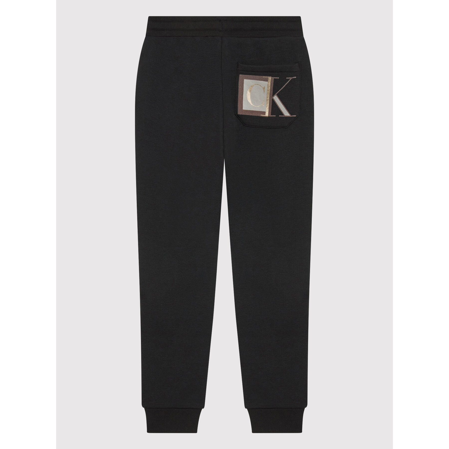 Calvin Klein Jeans Pantaloni trening Monogram Block Logo IB0IB01013 Negru Regular Fit - Pled.ro