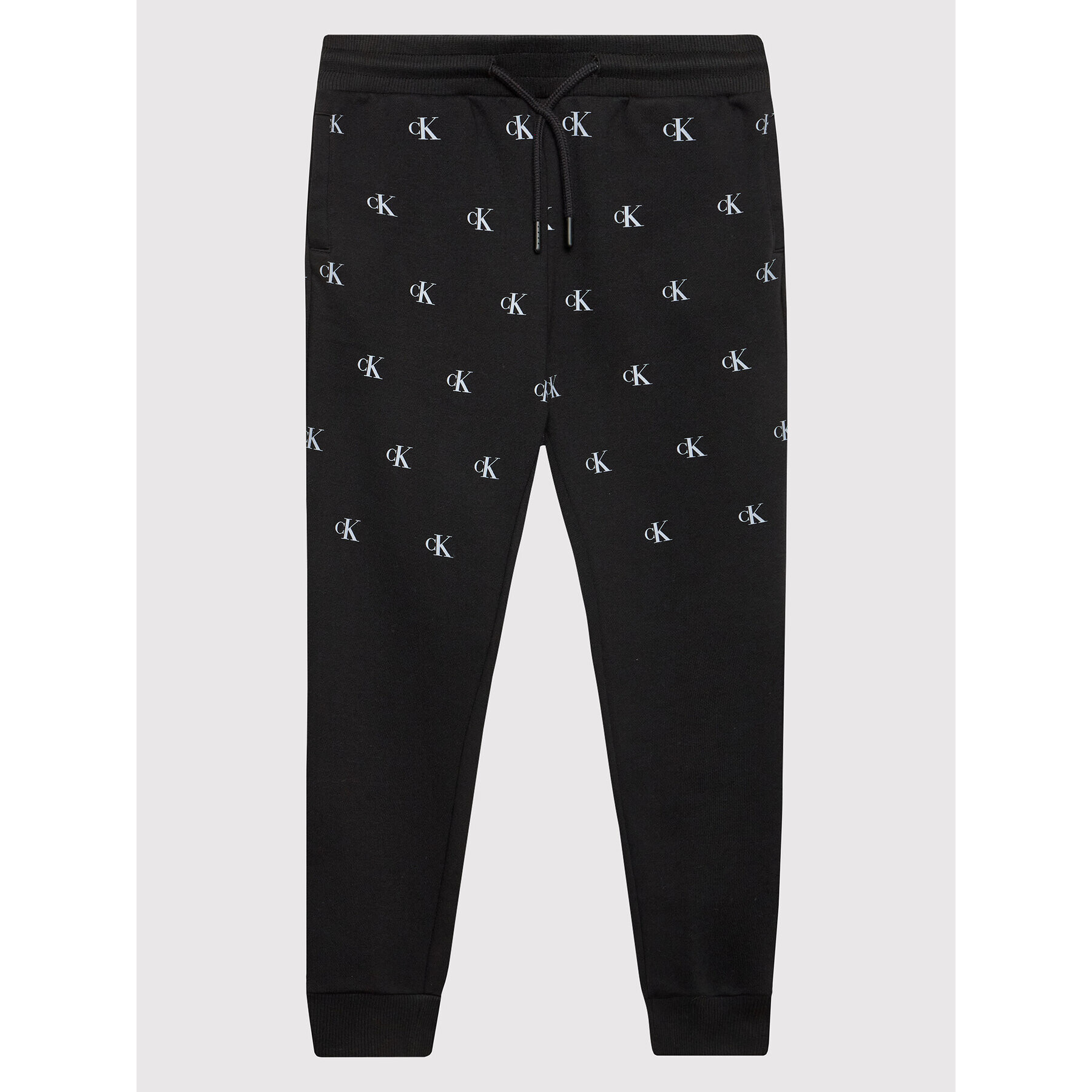 Calvin Klein Jeans Pantaloni trening Repeated Monogram IB0IB01152 Negru Regular Fit - Pled.ro