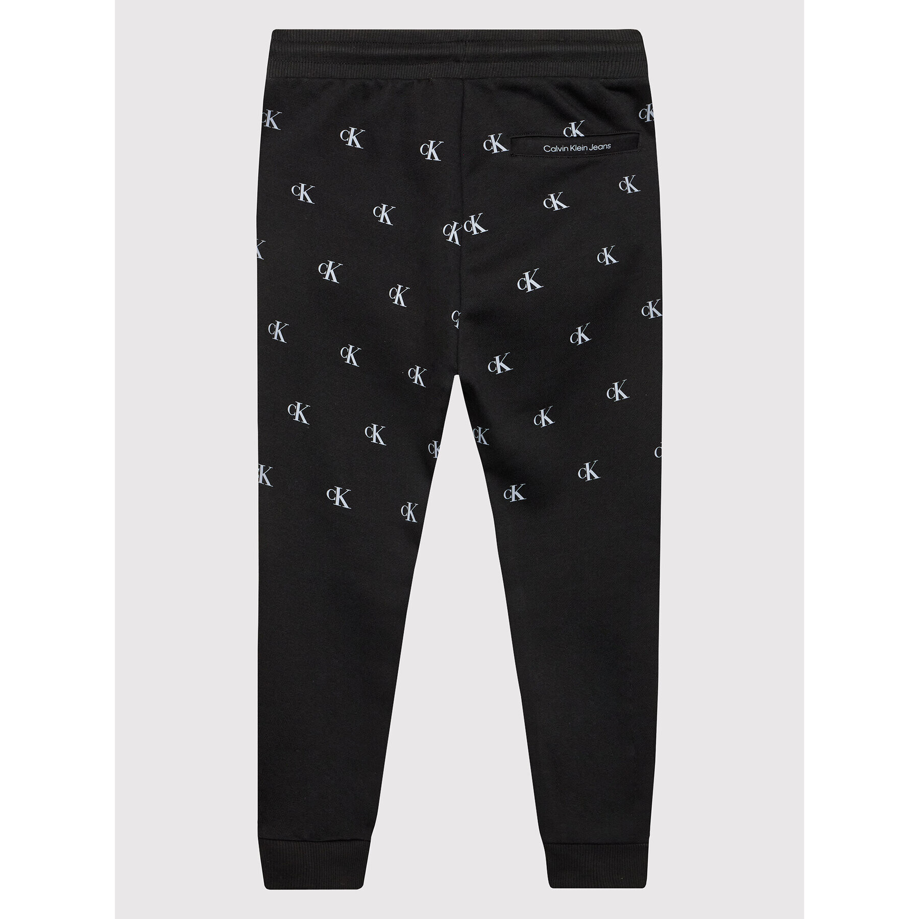 Calvin Klein Jeans Pantaloni trening Repeated Monogram IB0IB01152 Negru Regular Fit - Pled.ro