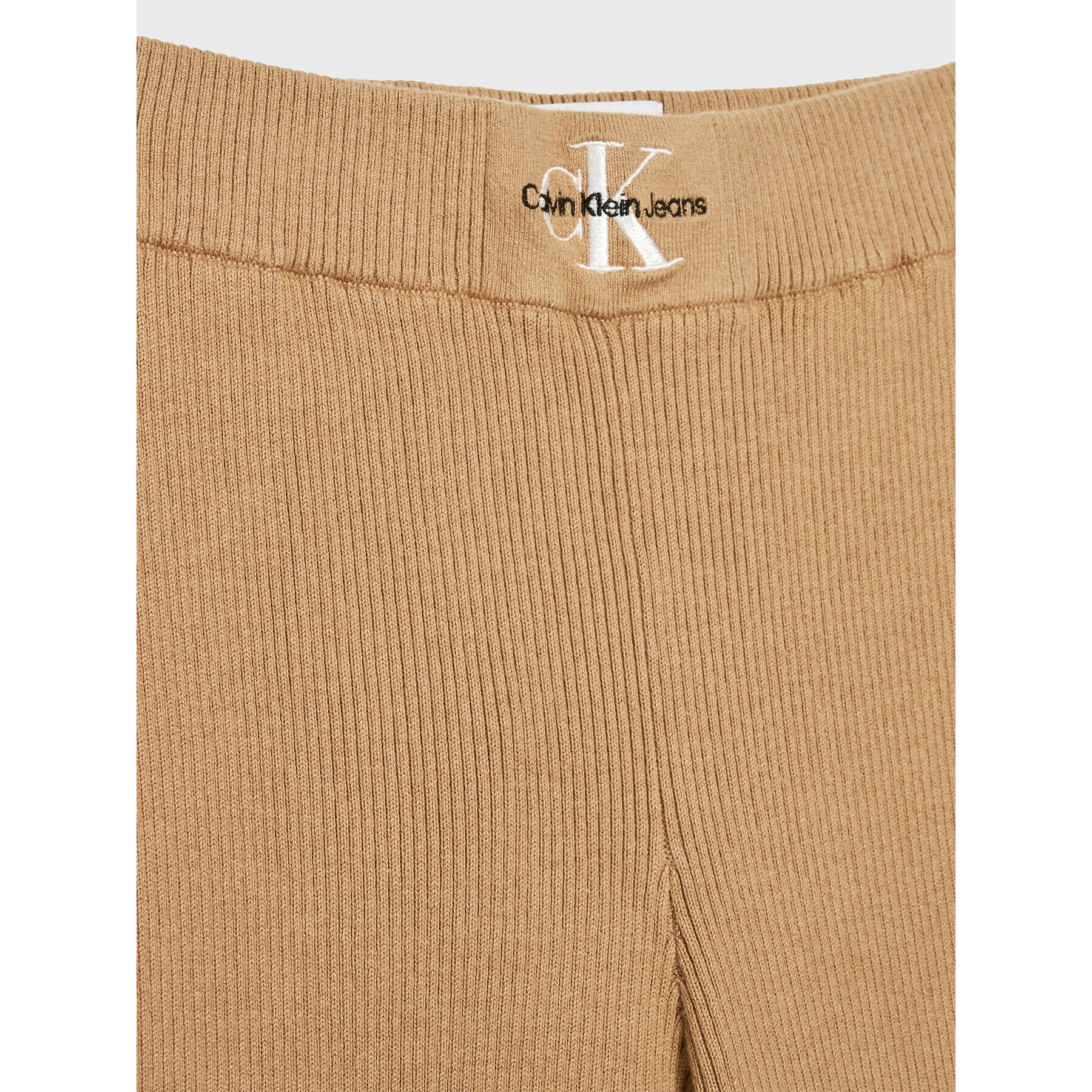 Calvin Klein Jeans Pantaloni tricotați Monogram Rib IG0IG01700 Bej Regular Fit - Pled.ro