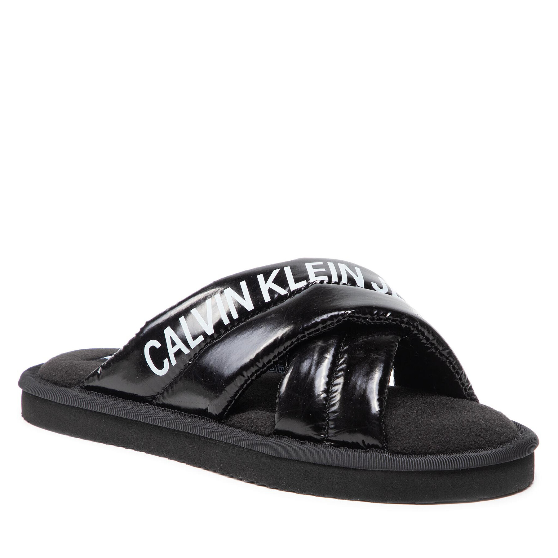 Calvin Klein Jeans Papuci de casă Home Criss Cross Slipper YW0YW00477 Negru - Pled.ro