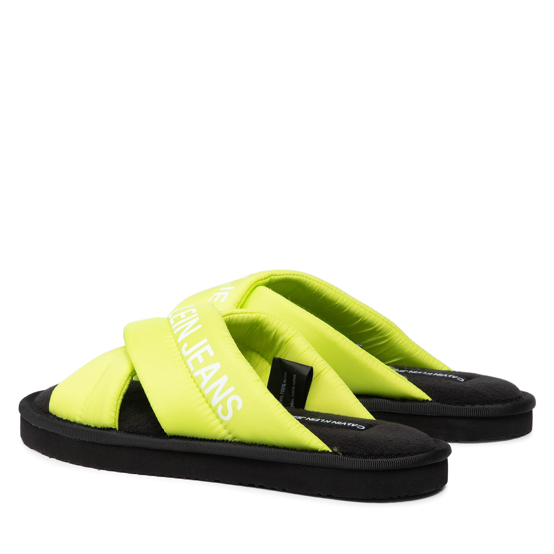 Calvin Klein Jeans Papuci de casă Home Criss Cross Slipper YW0YW00477 Verde - Pled.ro