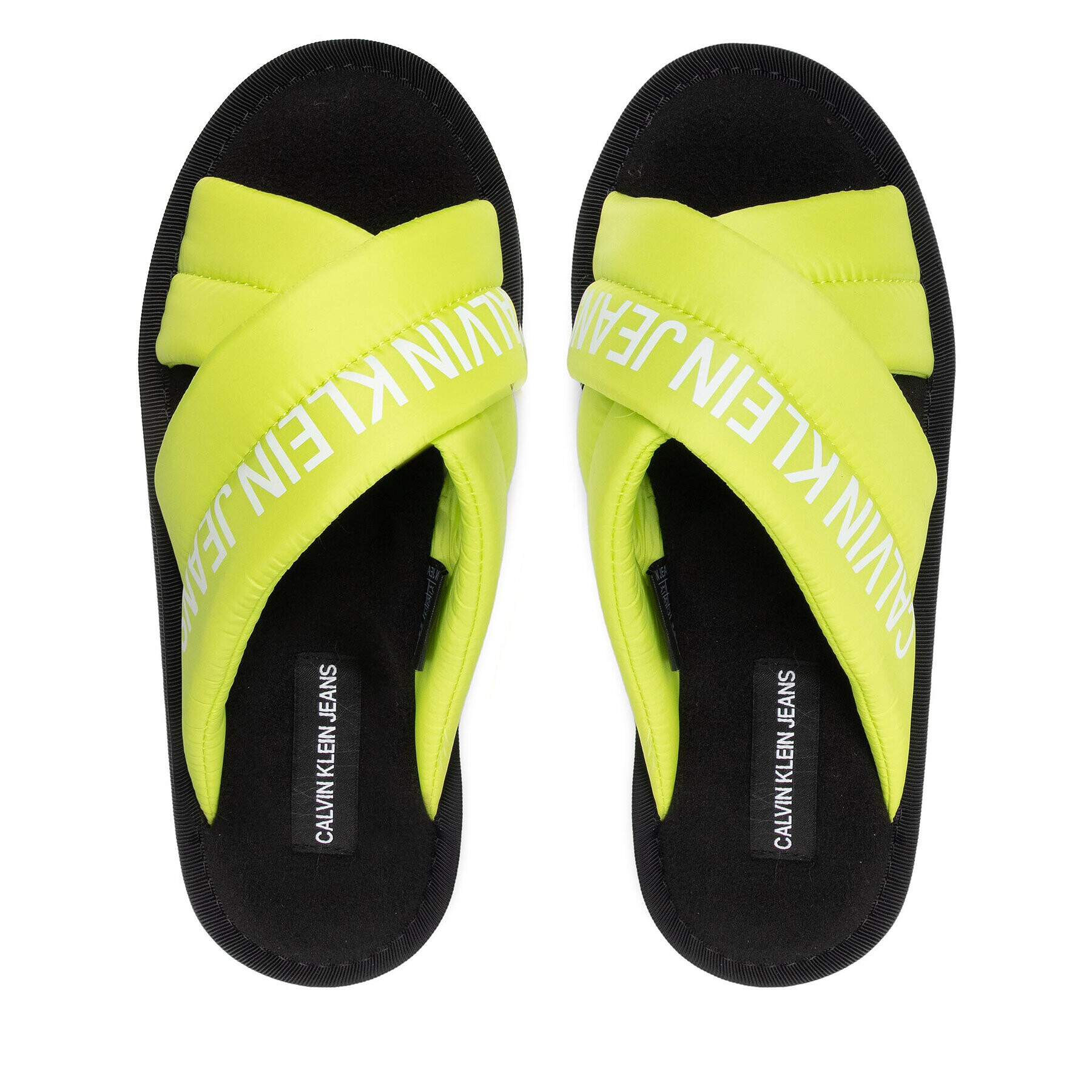 Calvin Klein Jeans Papuci de casă Home Criss Cross Slipper YW0YW00477 Verde - Pled.ro