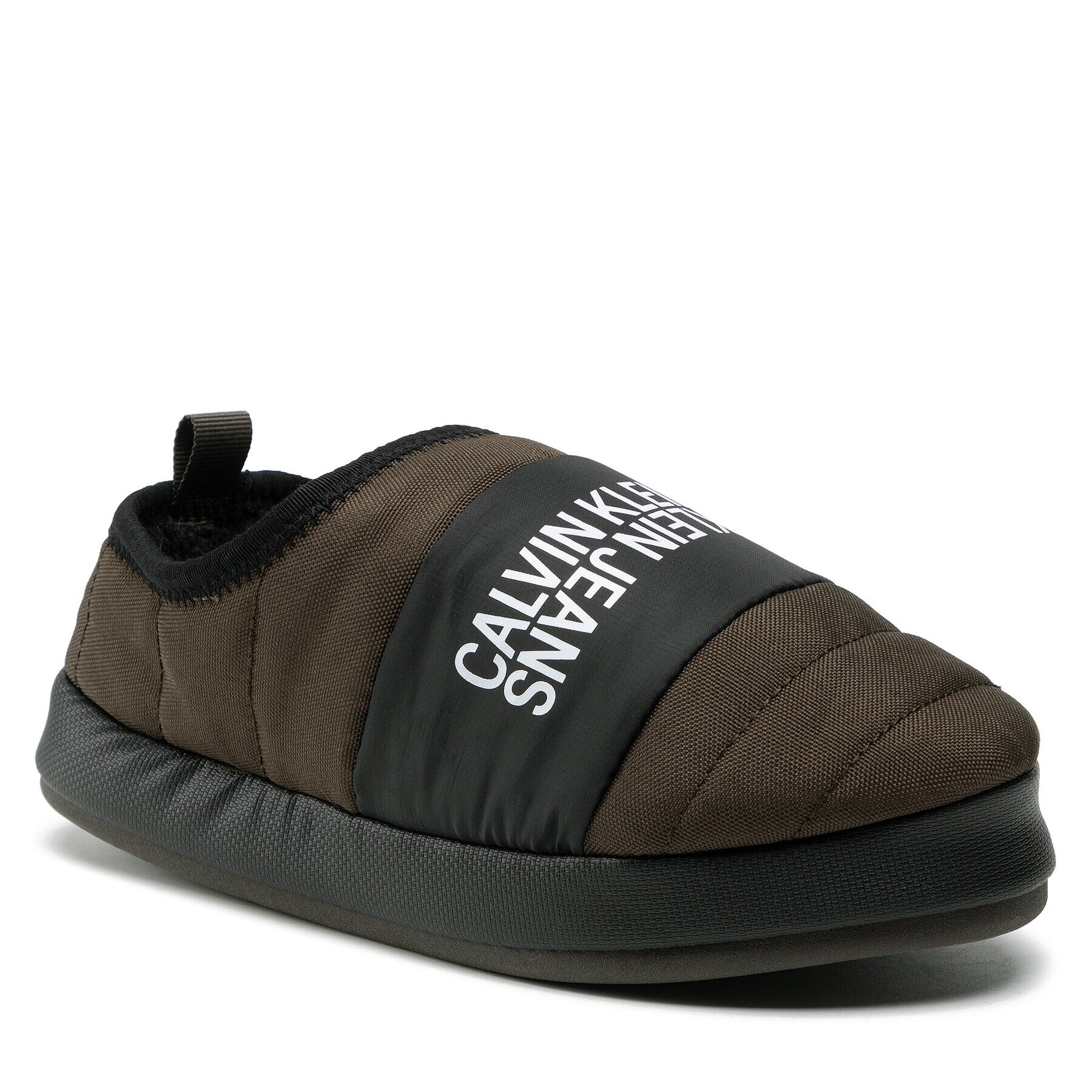 Calvin Klein Jeans Papuci de casă Home Shoe Slipper W Warm Lining YM0YM00242 Verde - Pled.ro