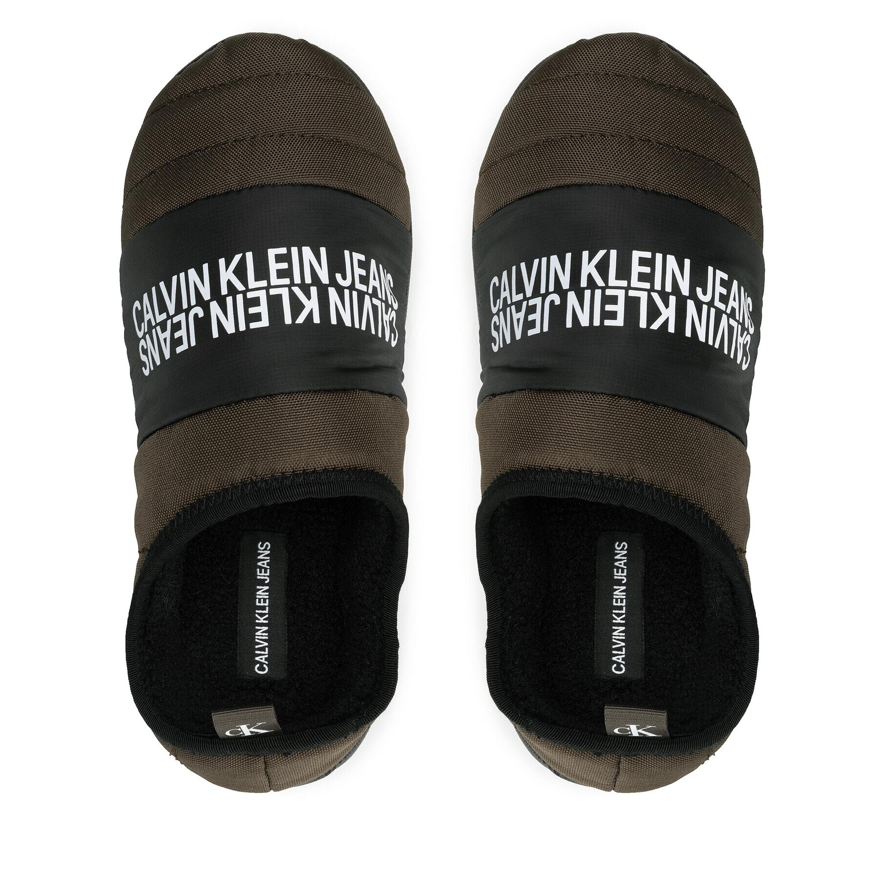 Calvin Klein Jeans Papuci de casă Home Shoe Slipper W Warm Lining YM0YM00242 Verde - Pled.ro