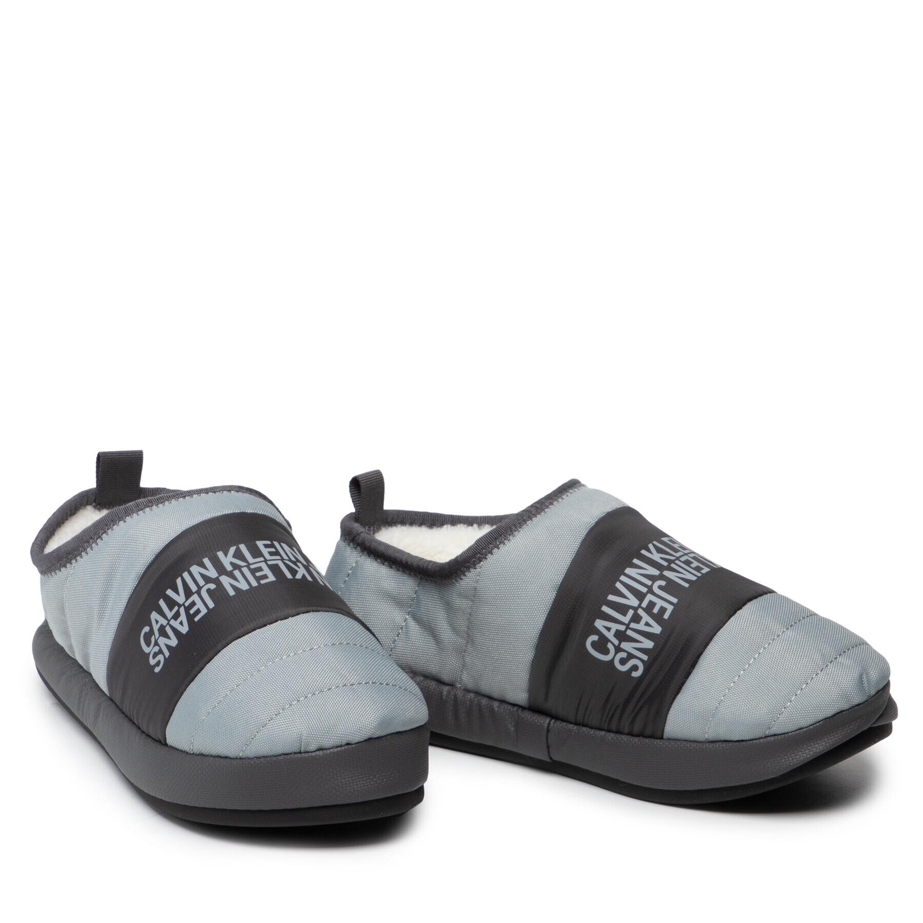 Calvin Klein Jeans Papuci de casă Home Shoe Slipper W Warm Linning YM0YM00242 Gri - Pled.ro