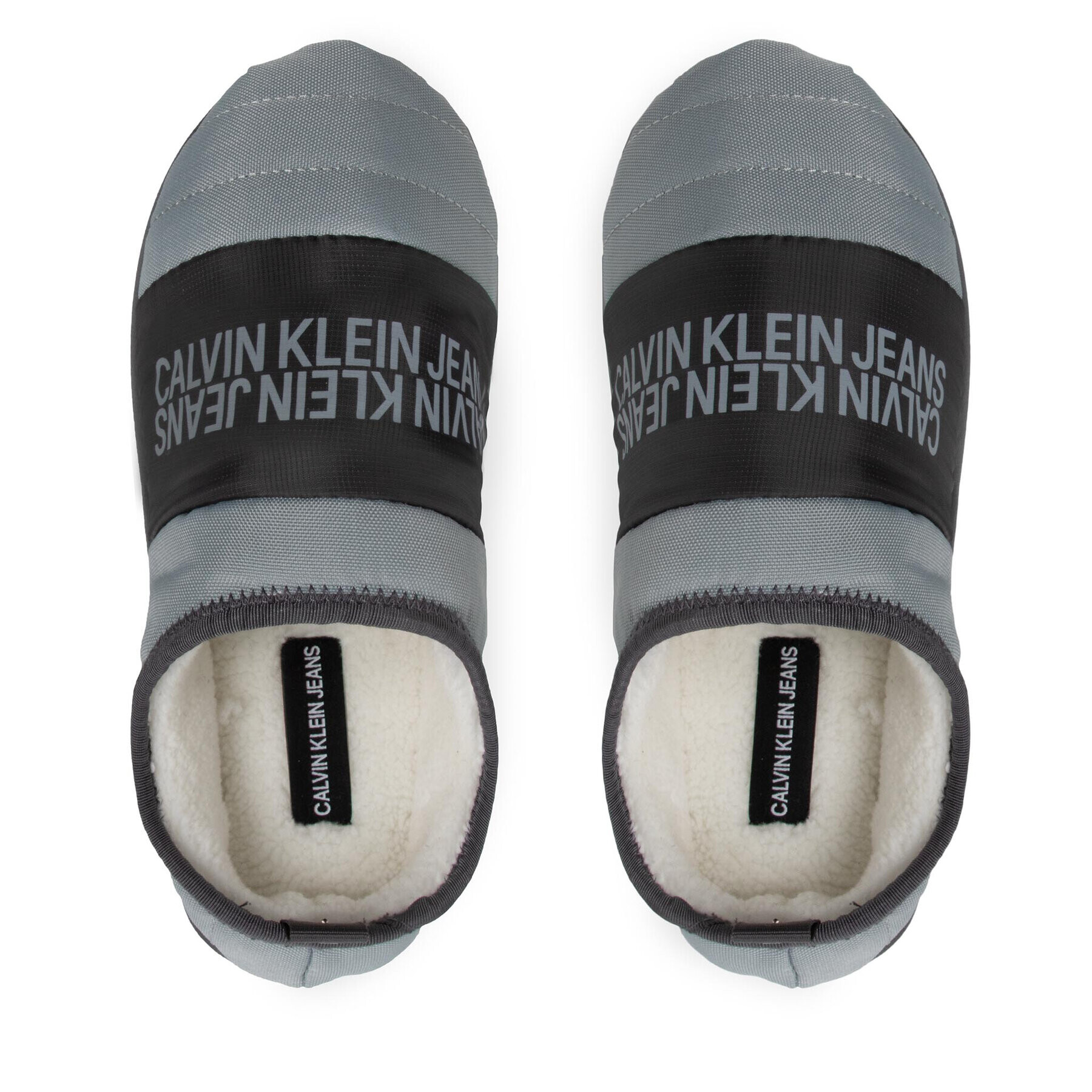 Calvin Klein Jeans Papuci de casă Home Shoe Slipper W Warm Linning YM0YM00242 Gri - Pled.ro