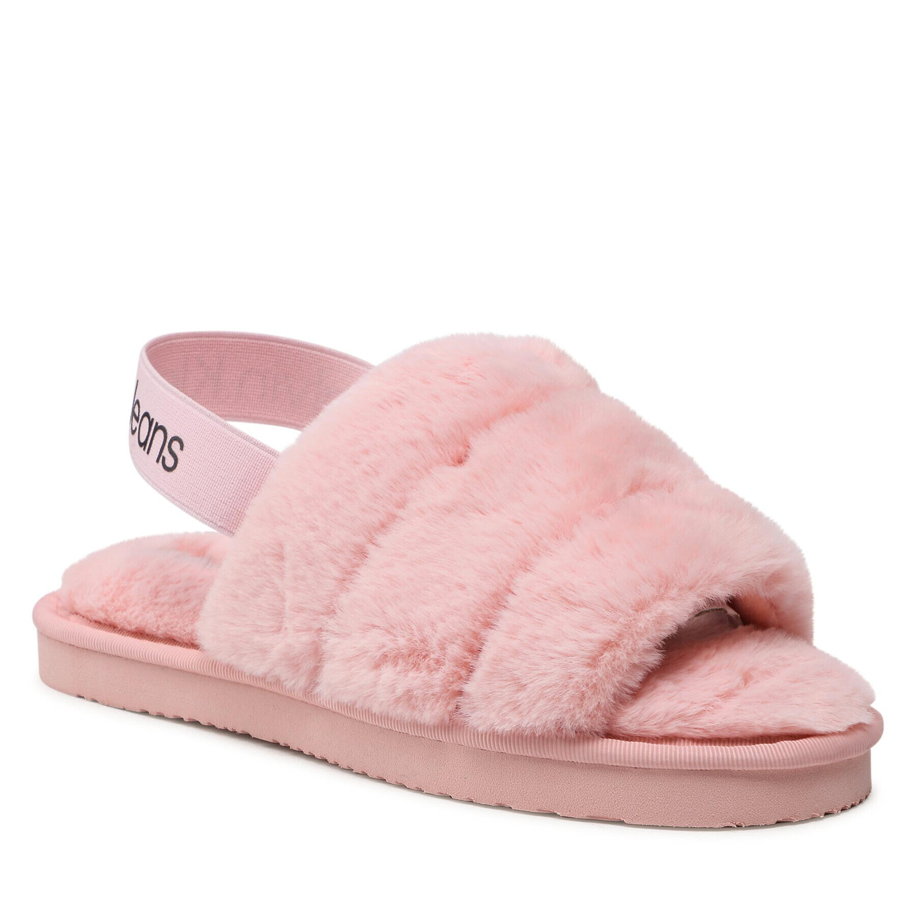 Calvin Klein Jeans Papuci de casă Home Slipper Fakefur Elastic YW0YW00751 Roz - Pled.ro