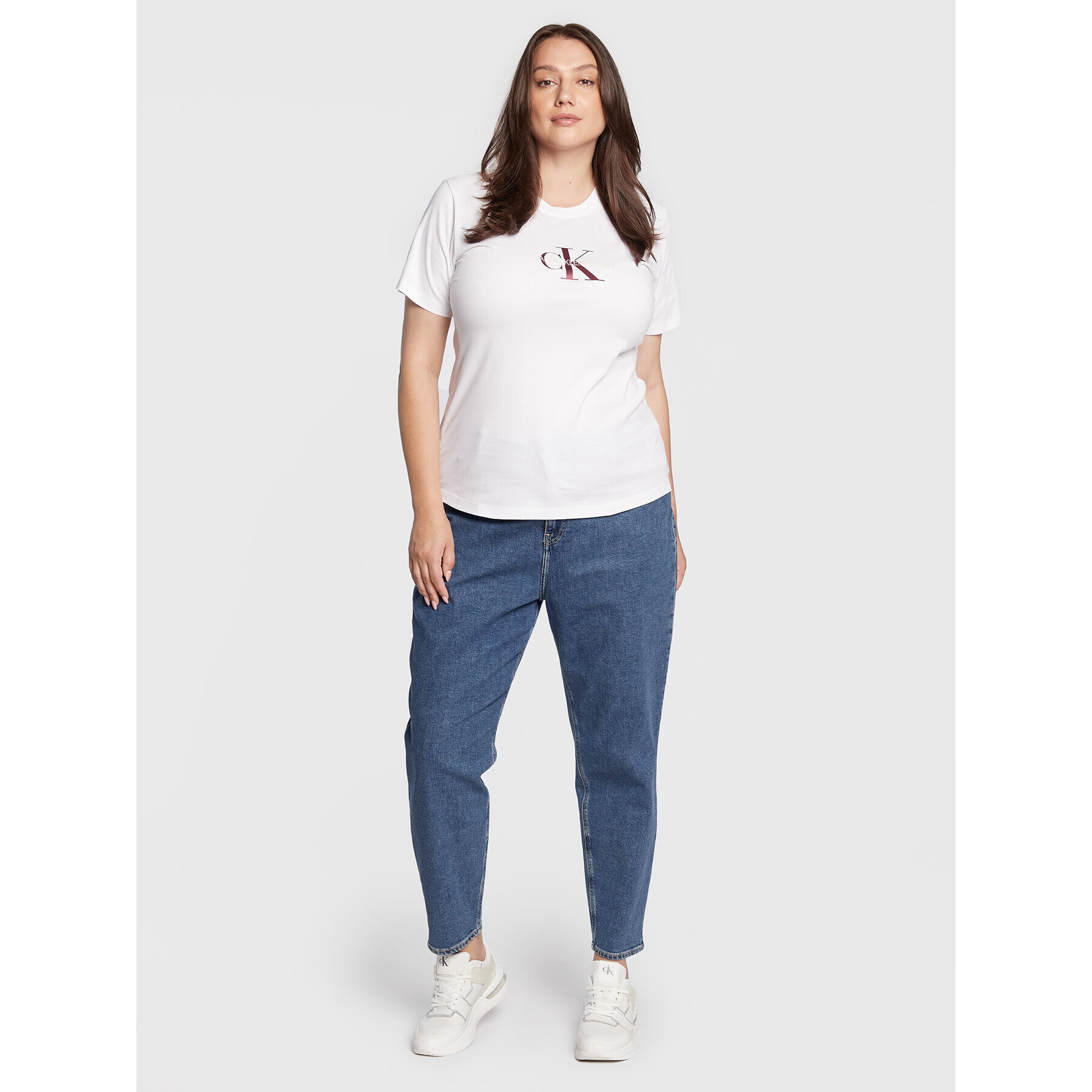 Calvin Klein Jeans Plus Blugi J20J217529 Albastru Mom Fit - Pled.ro