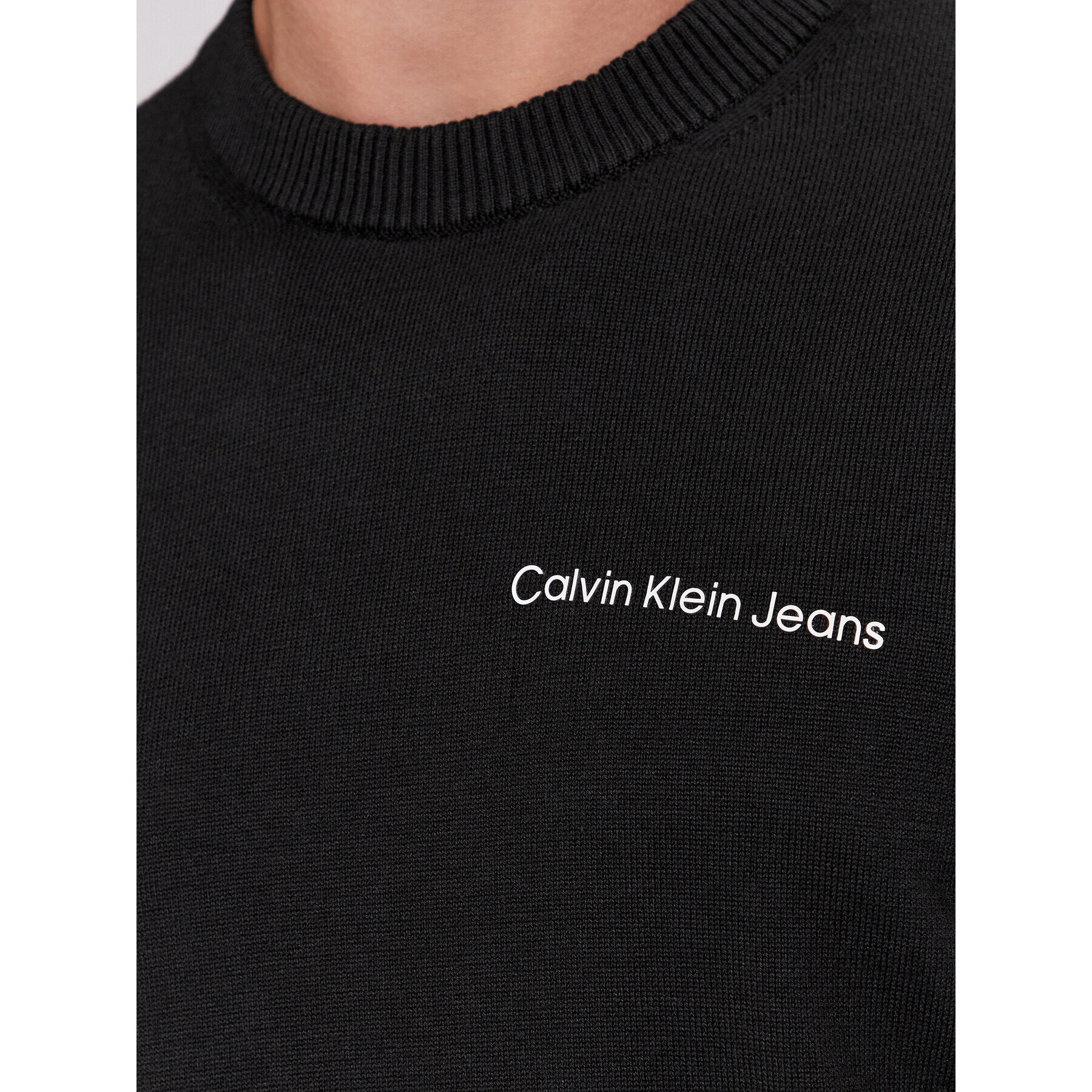 Calvin Klein Jeans Pulover Institutional Essential J30J324974 Negru Regular Fit - Pled.ro