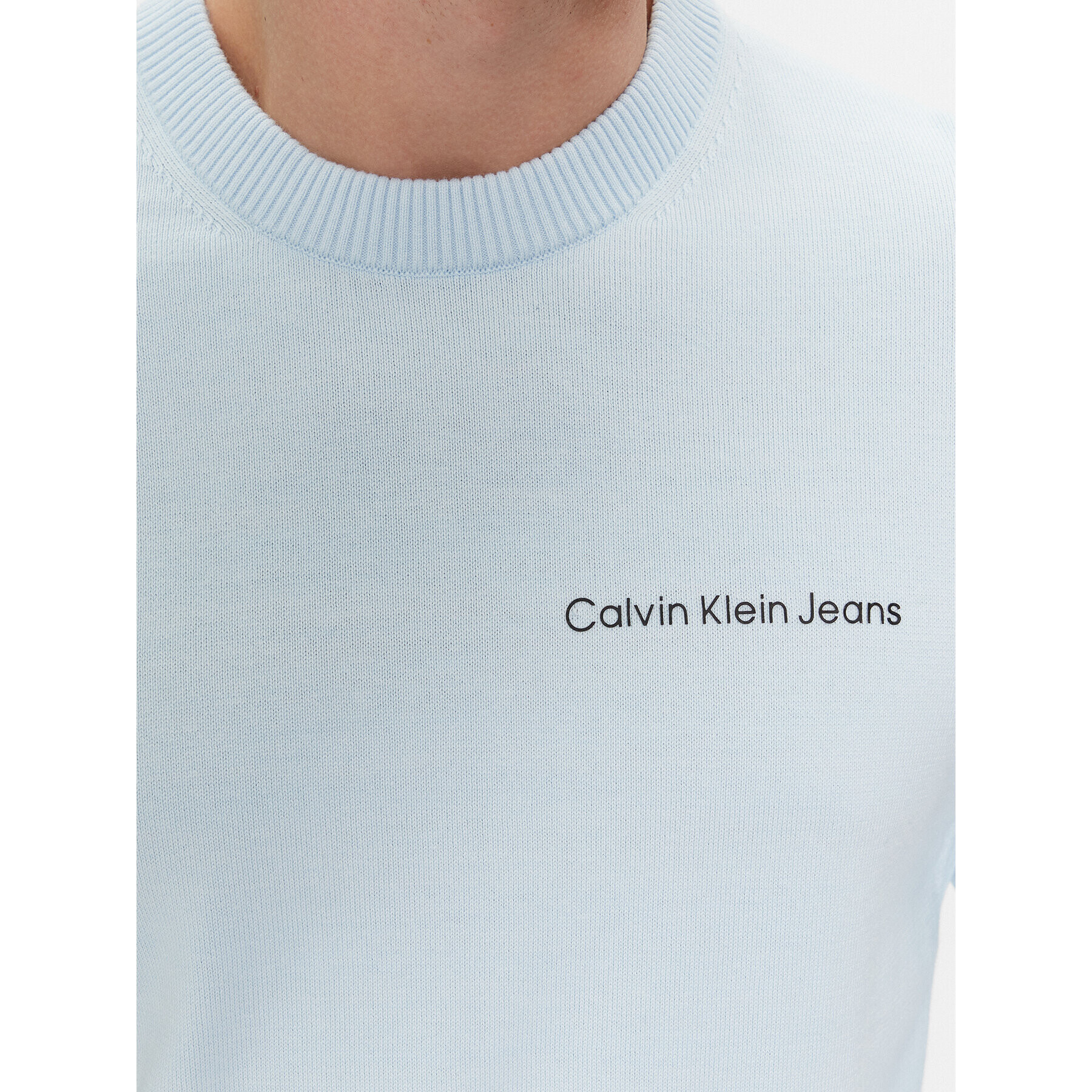 Calvin Klein Jeans Pulover Institutional Essentials Sweater J30J324974 Albastru Regular Fit - Pled.ro