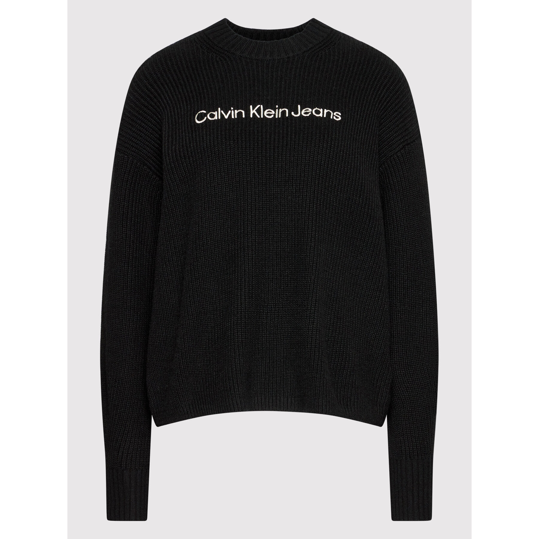 Calvin Klein Jeans Pulover J20J217730 Negru Relaxed Fit - Pled.ro