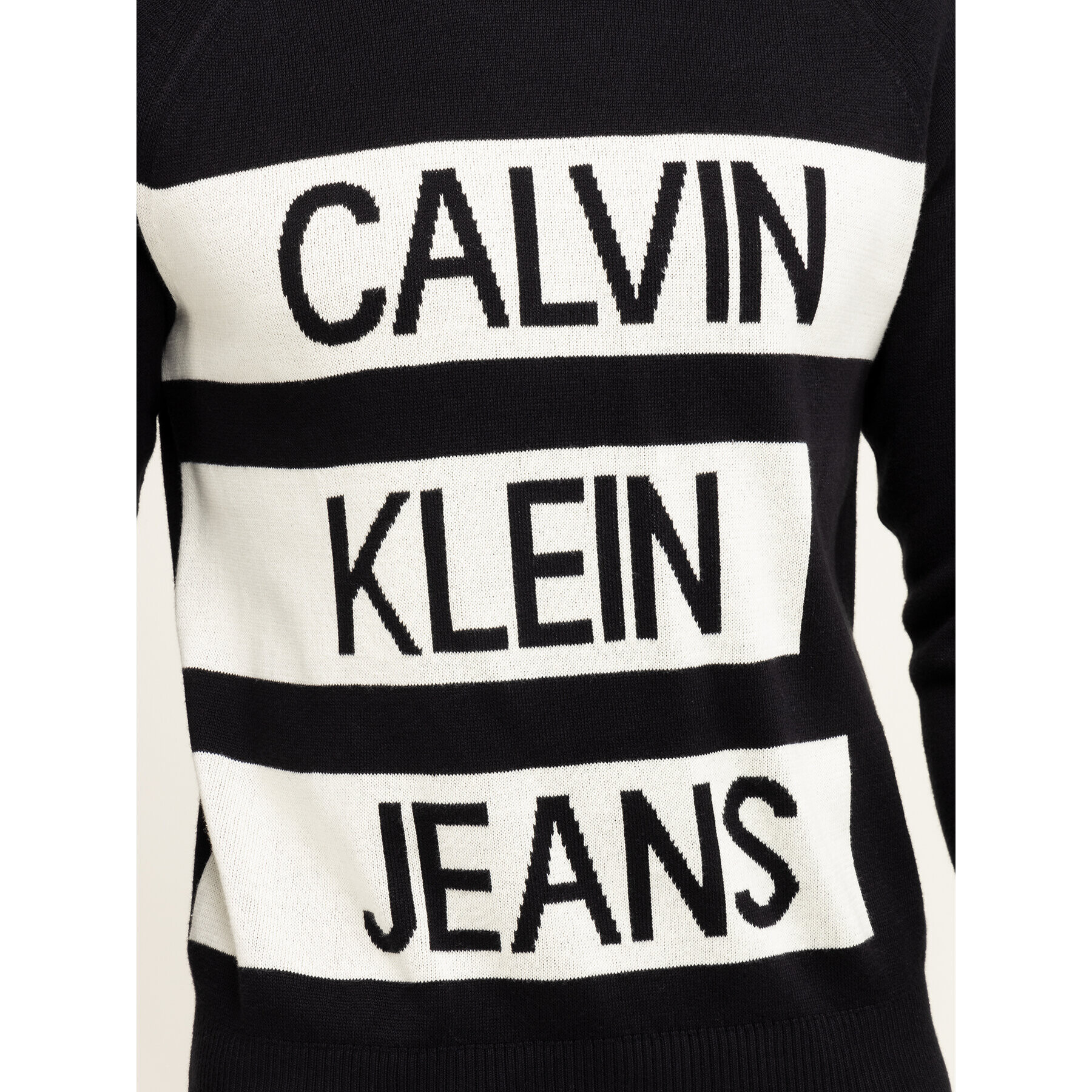 Calvin Klein Jeans Pulover J30J314117 Negru Regular Fit - Pled.ro