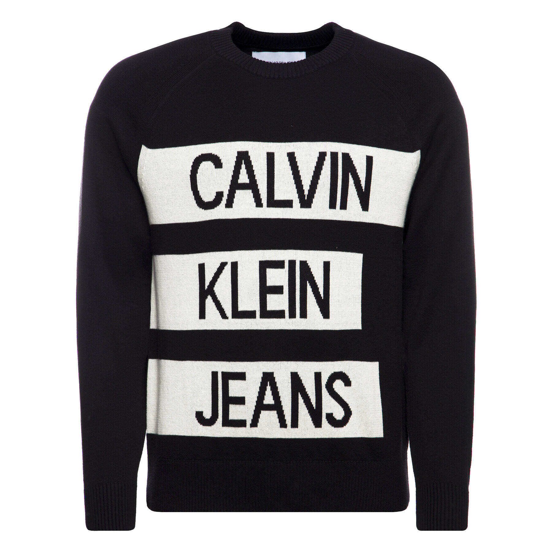 Calvin Klein Jeans Pulover J30J314117 Negru Regular Fit - Pled.ro