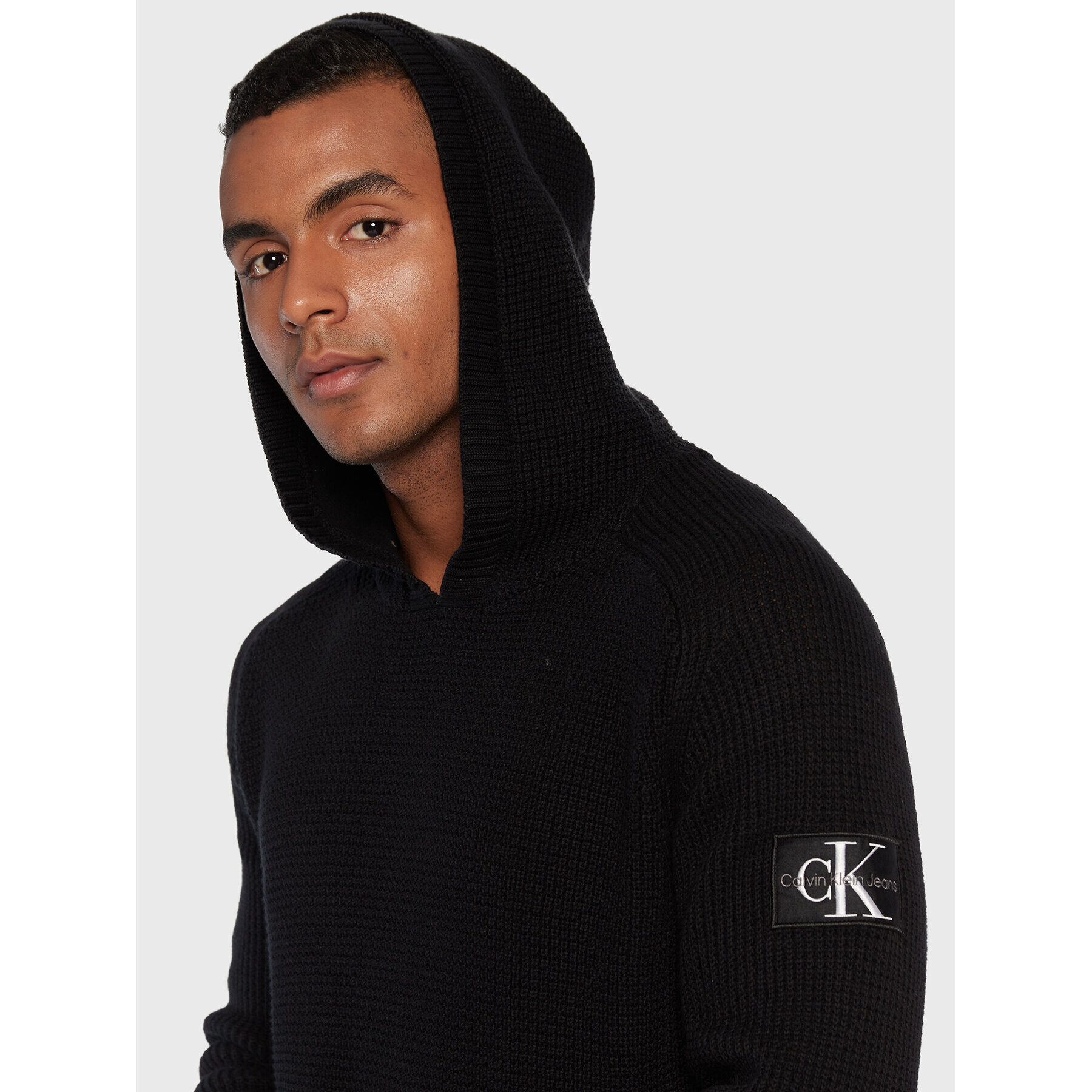 Calvin Klein Jeans Pulover J30J321693 Negru Relaxed Fit - Pled.ro