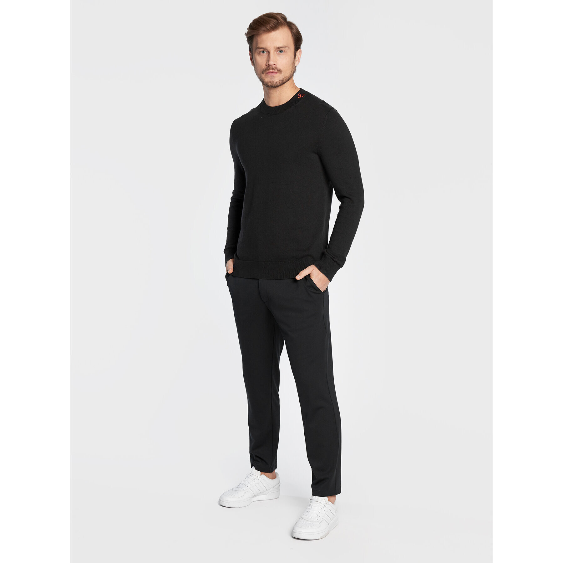 Calvin Klein Jeans Pulover J30J322204 Negru Regular Fit - Pled.ro