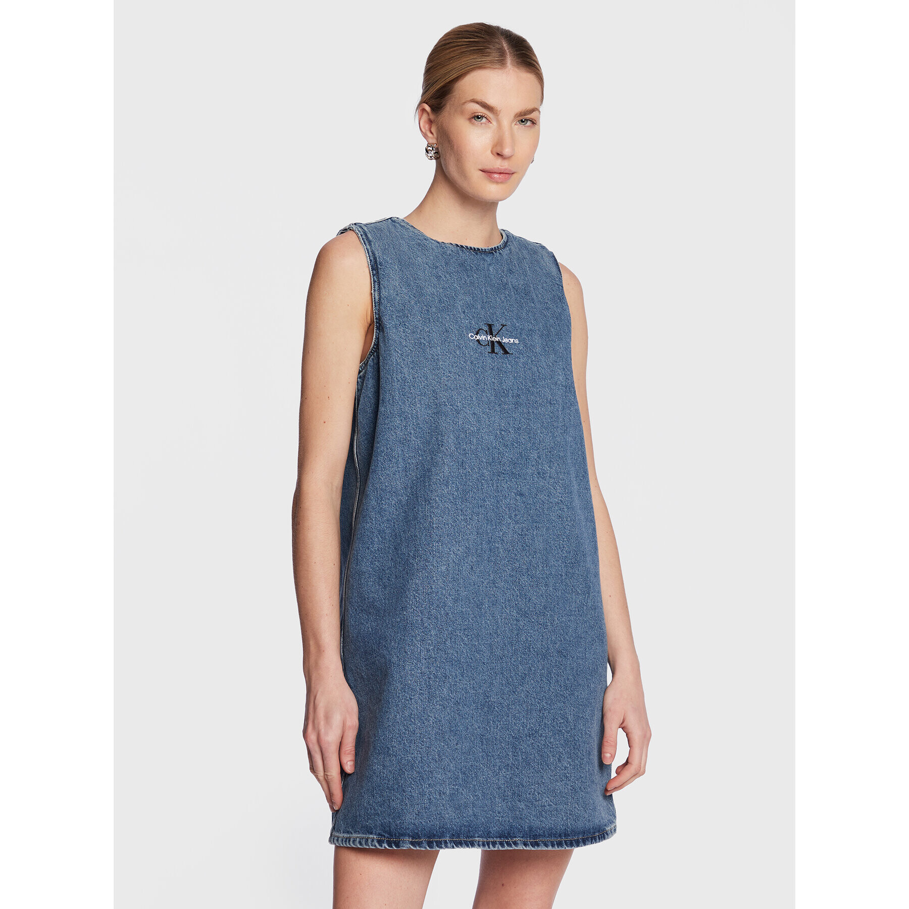 Calvin Klein Jeans Rochie de blugi J20J220251 Bleumarin Relaxed Fit - Pled.ro