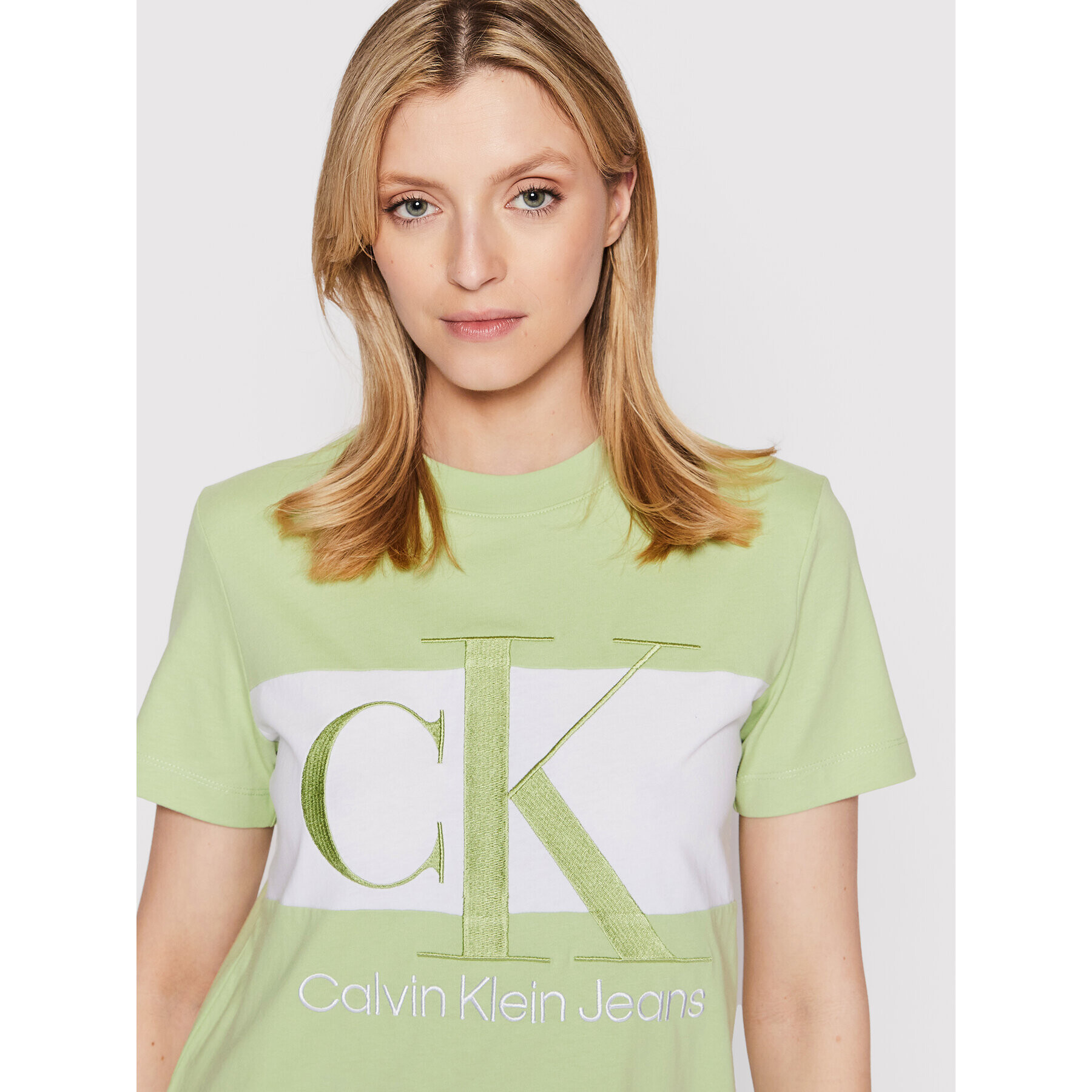 Calvin Klein Jeans Rochie de zi J20J218862 Verde Regular Fit - Pled.ro