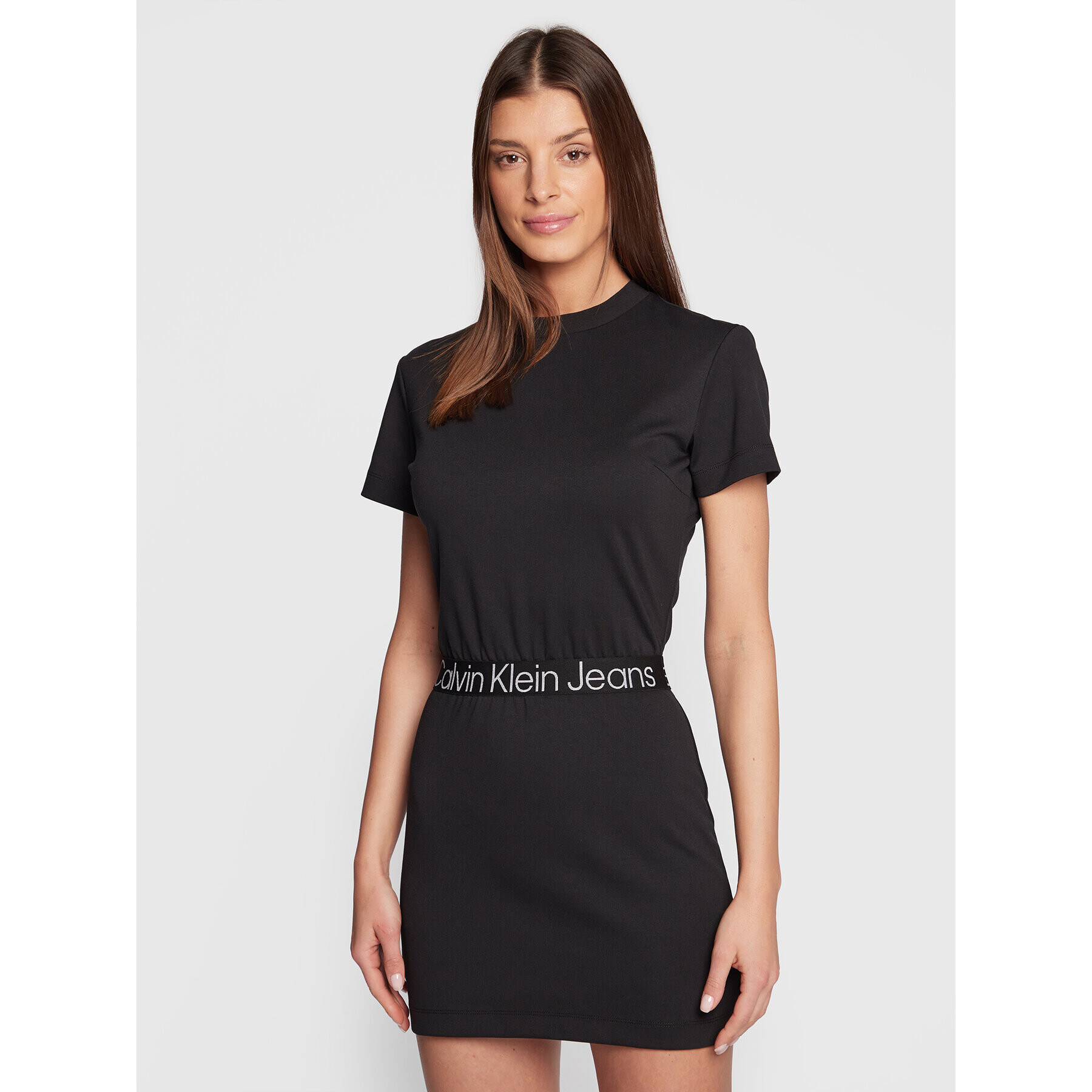 Calvin Klein Jeans Rochie de zi J20J220356 Negru Regular Fit - Pled.ro