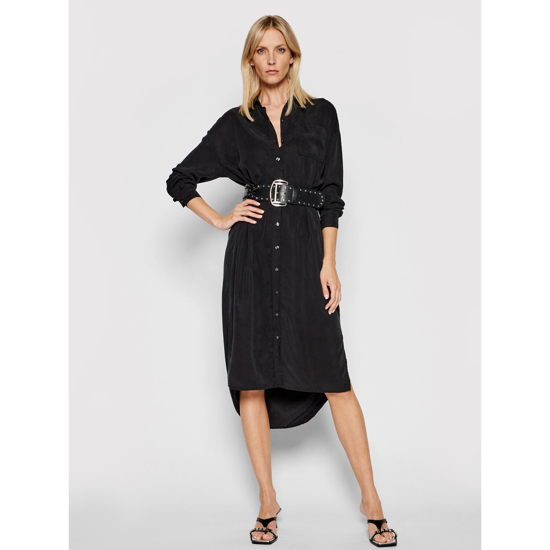 Calvin Klein Jeans Rochie tip cămașă J20J215693 Negru Regular Fit - Pled.ro