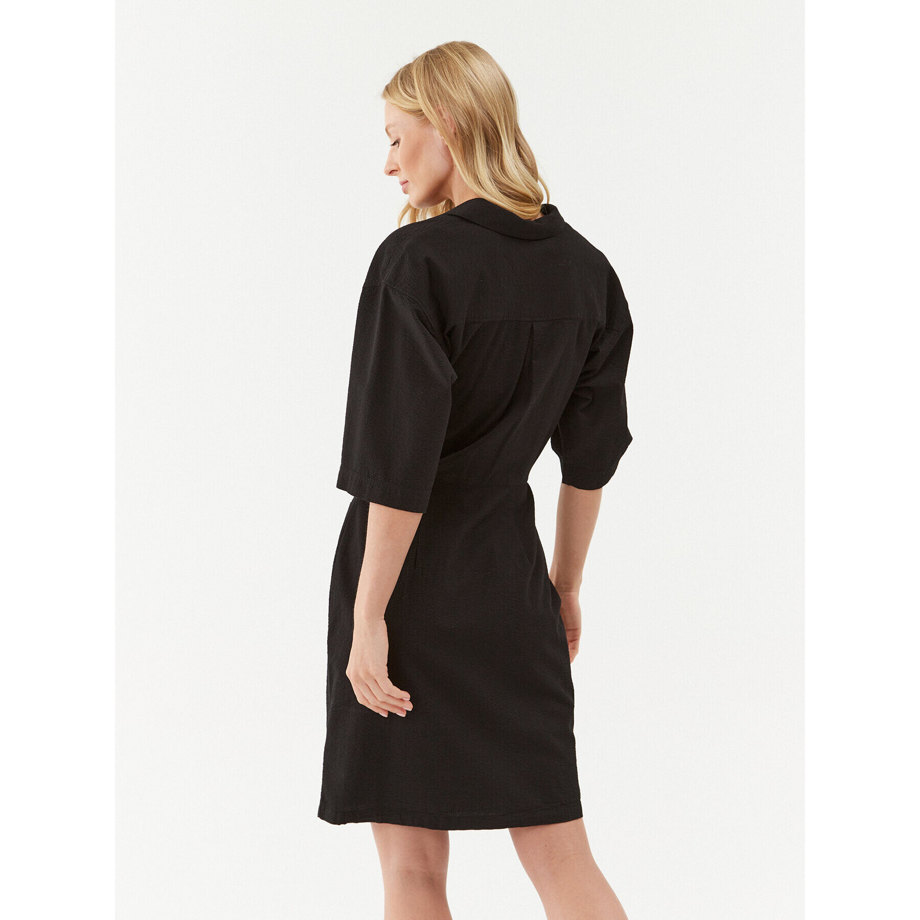 Calvin Klein Jeans Rochie tip cămașă J20J221133 Negru Regular Fit - Pled.ro