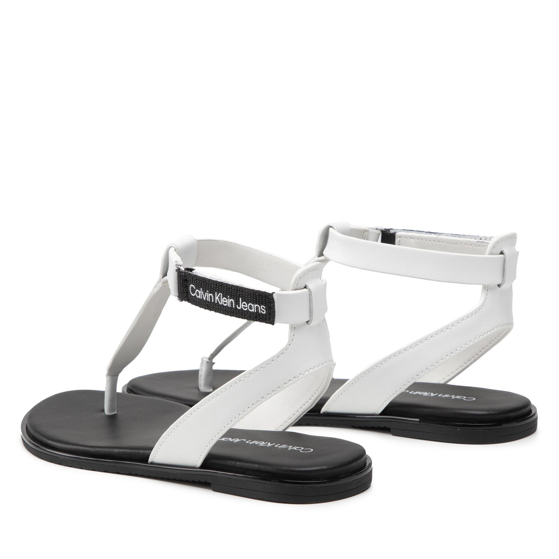 Calvin Klein Jeans Sandale Flat Sandal Toe YW0YW00545 Alb - Pled.ro