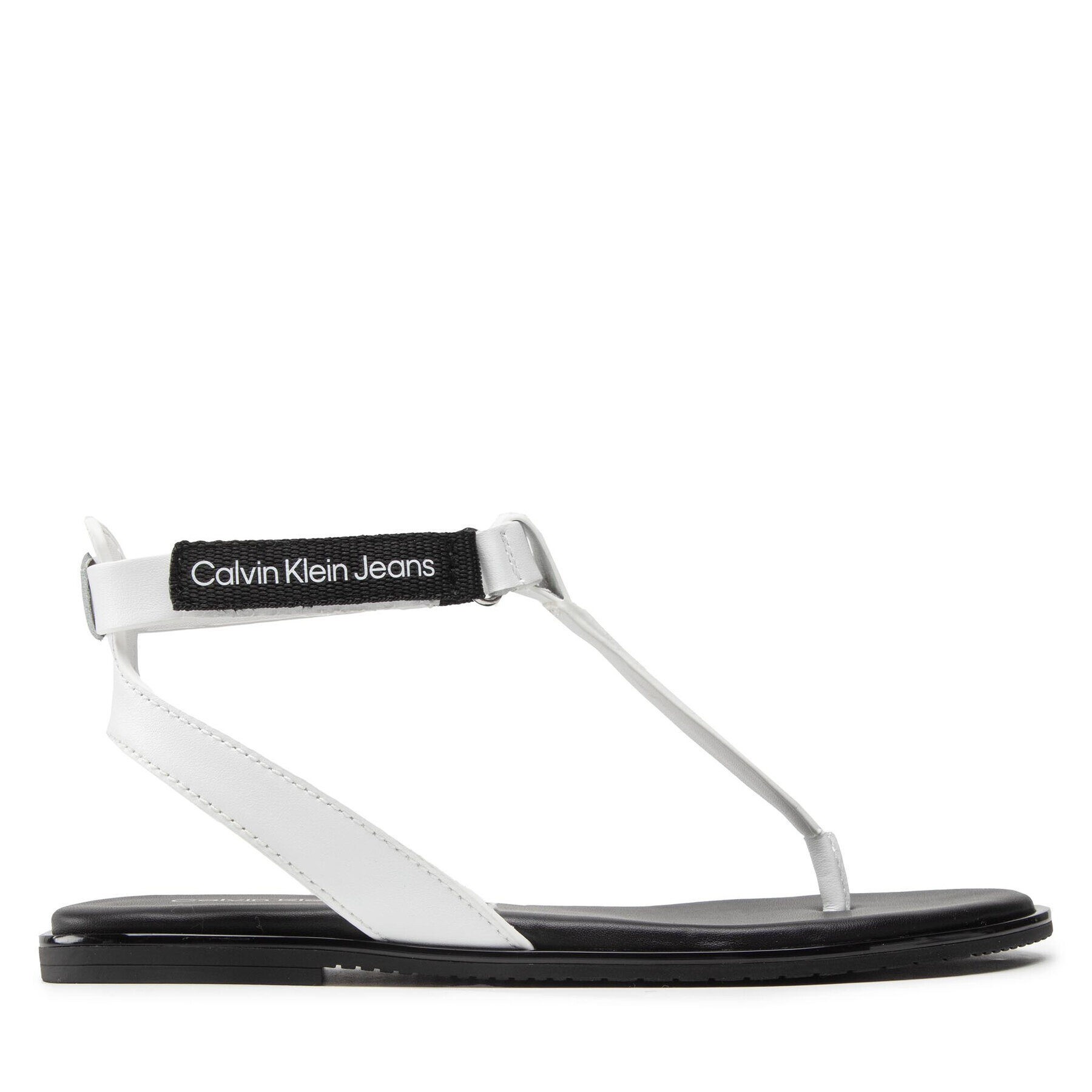 Calvin Klein Jeans Sandale Flat Sandal Toe YW0YW00545 Alb - Pled.ro