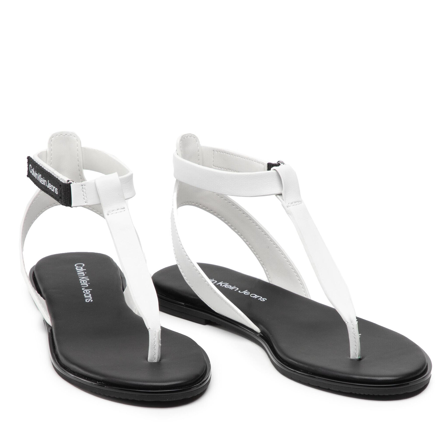 Calvin Klein Jeans Sandale Flat Sandal Toe YW0YW00545 Alb - Pled.ro