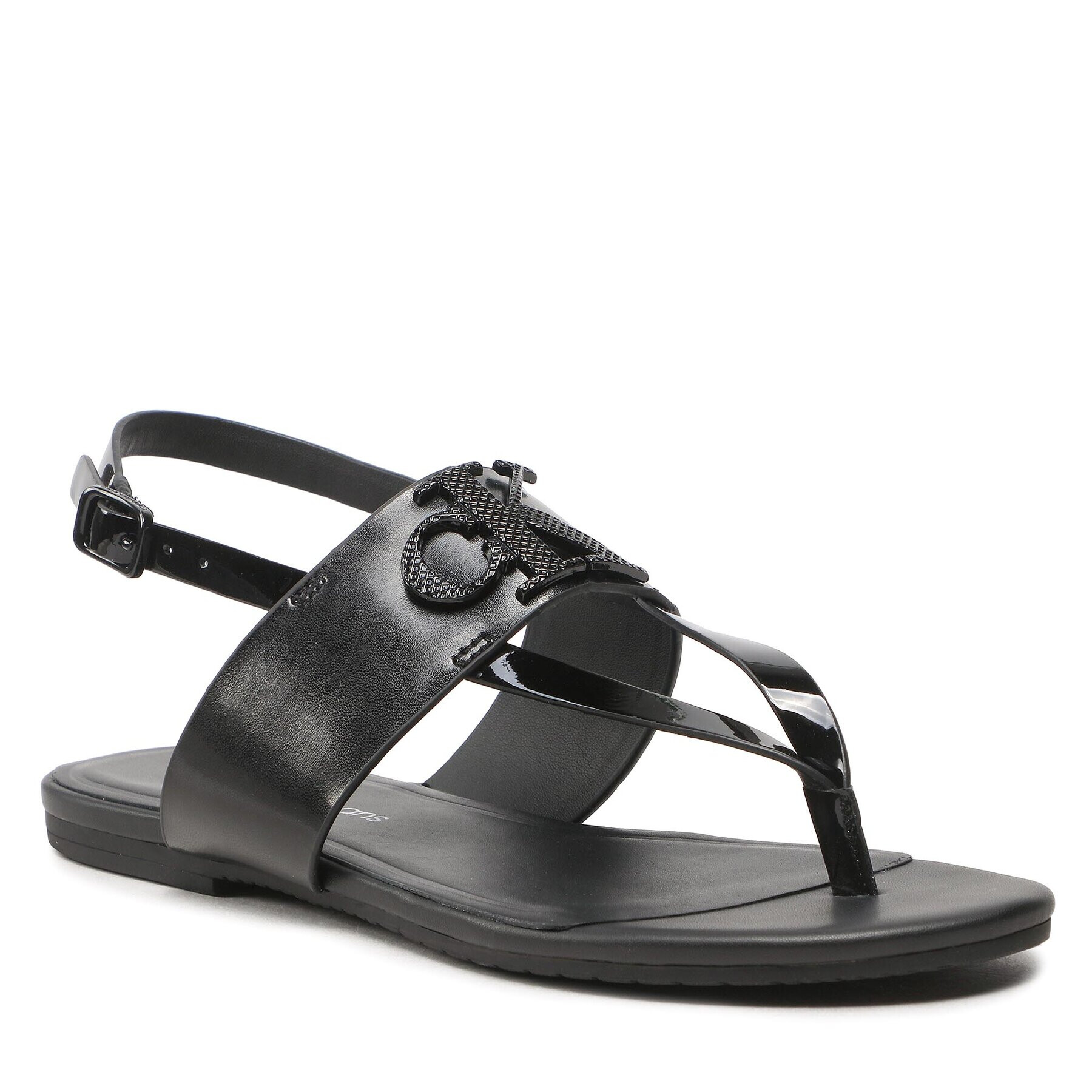 Calvin Klein Jeans Sandale Flat Sandal Toepost Hw YW0YW00953 Negru - Pled.ro