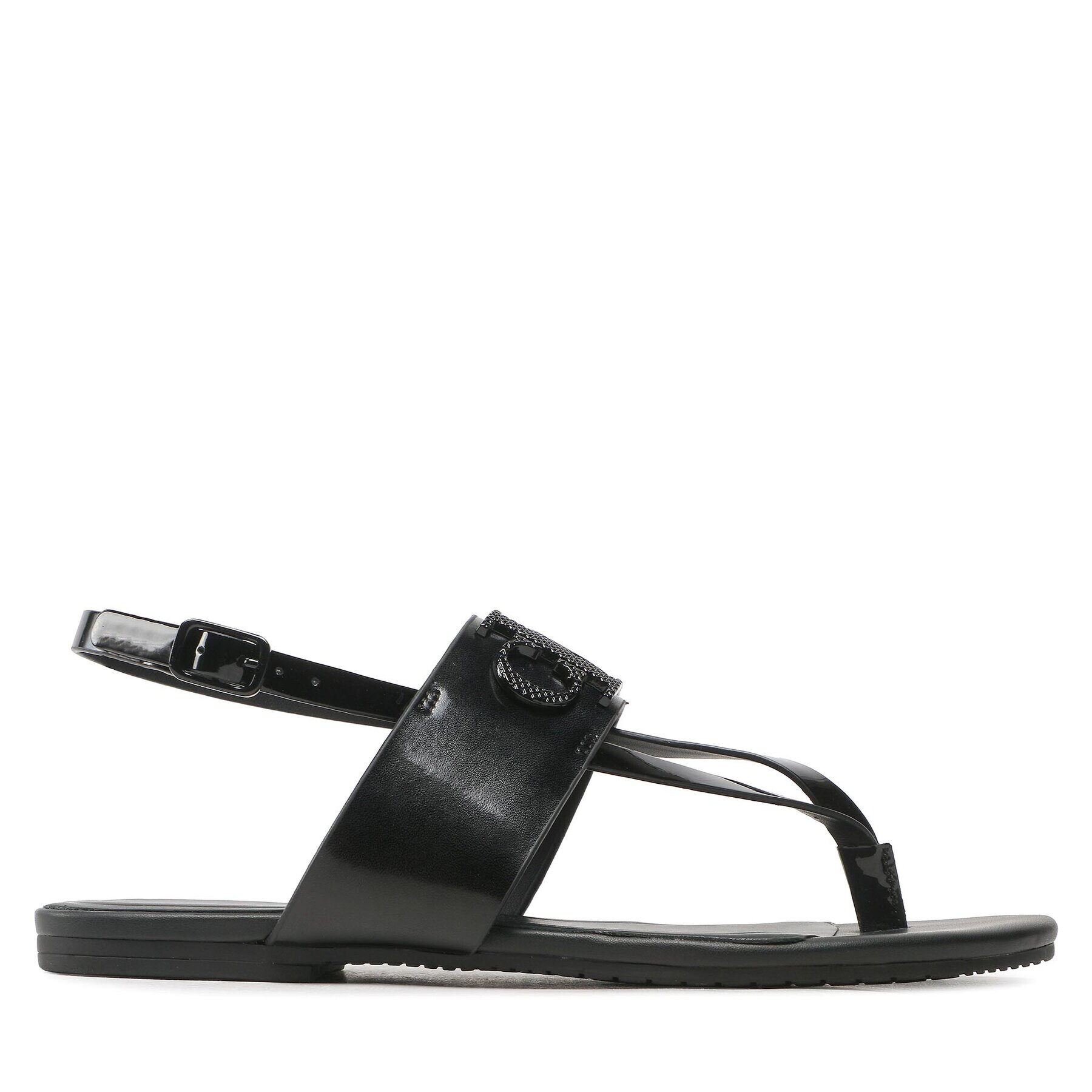 Calvin Klein Jeans Sandale Flat Sandal Toepost Hw YW0YW00953 Negru - Pled.ro