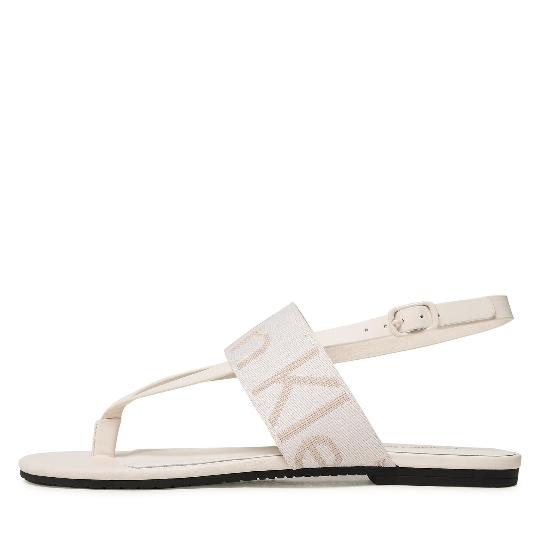 Calvin Klein Jeans Sandale Flat Sandal Toepost Webbing YW0YW00956 Alb - Pled.ro