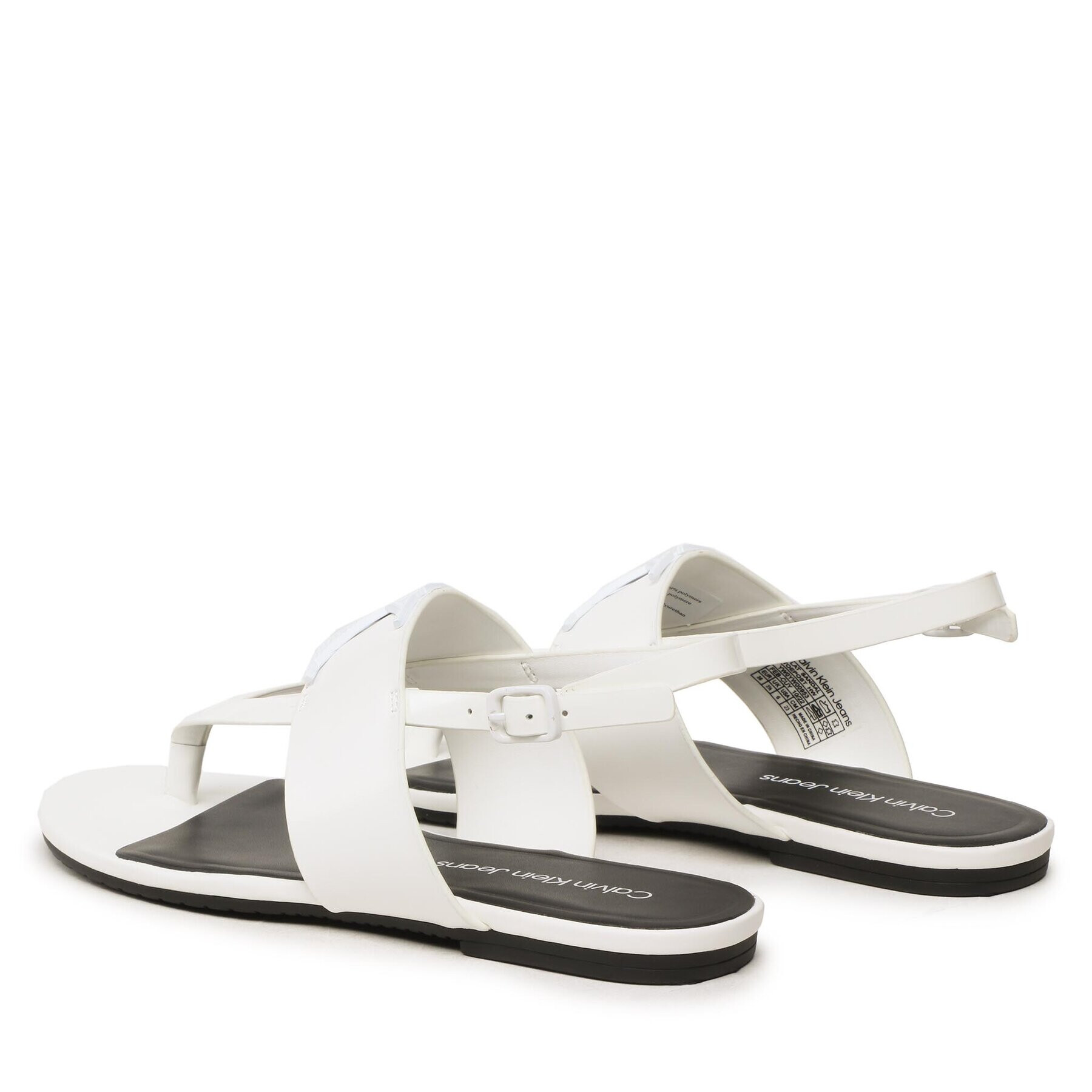 Calvin Klein Jeans Sandale Flat Sndal Toepost Hw YW0YW00953 Alb - Pled.ro