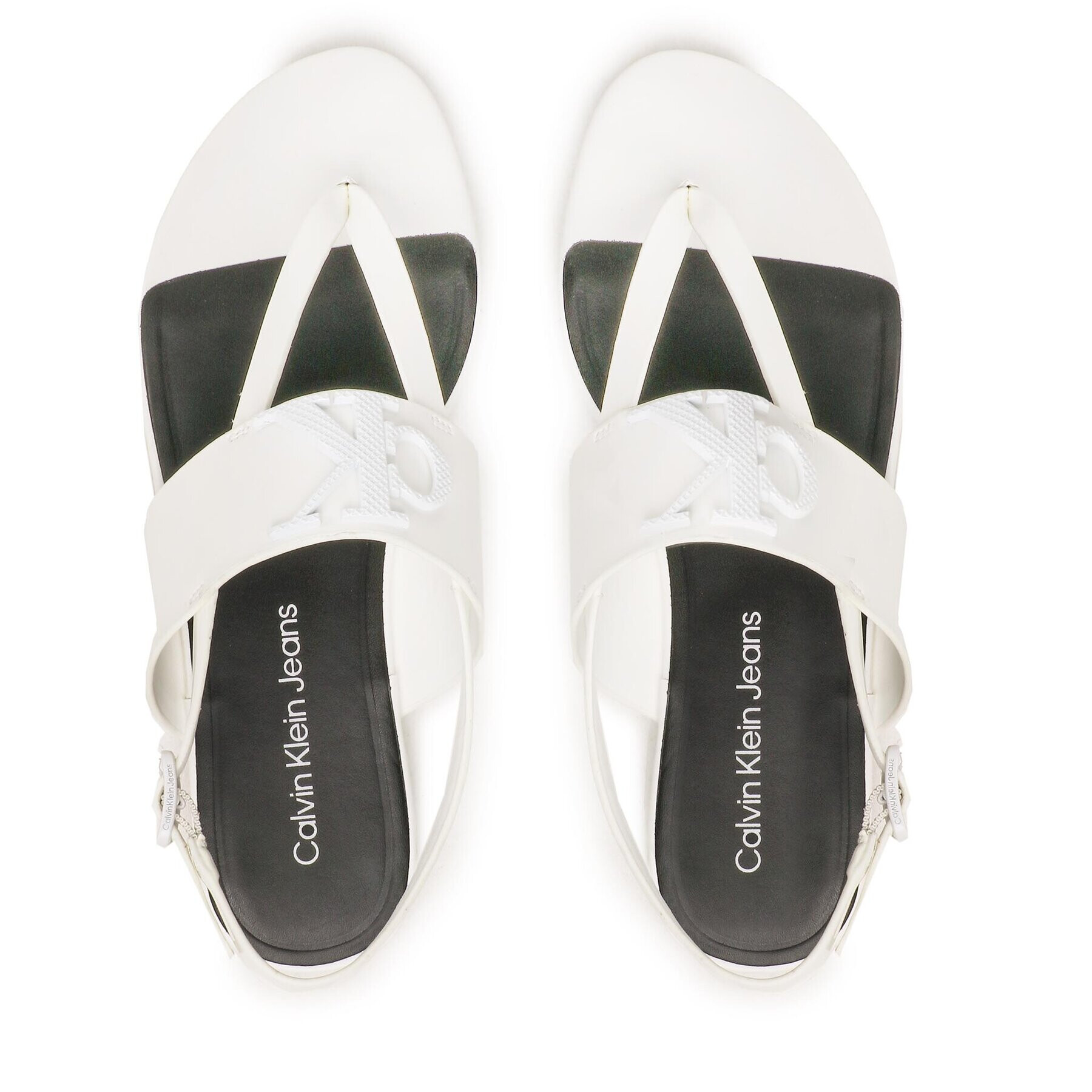 Calvin Klein Jeans Sandale Flat Sndal Toepost Hw YW0YW00953 Alb - Pled.ro