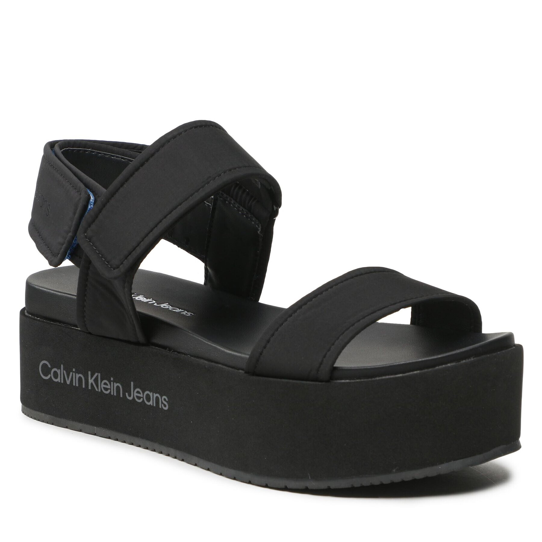 Calvin Klein Jeans Sandale Flatform Sandal Softny YW0YW00965 Negru - Pled.ro