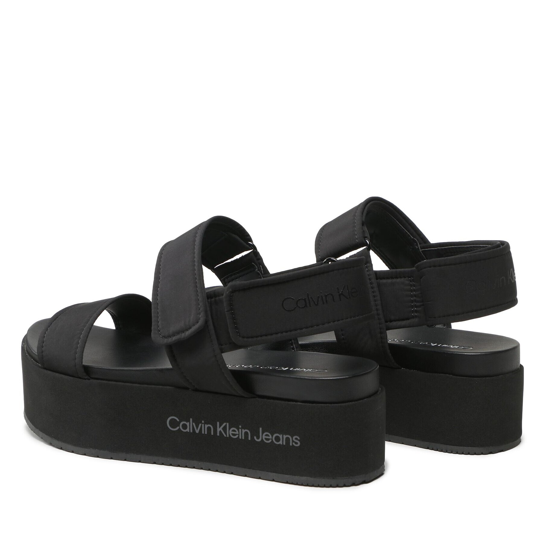 Calvin Klein Jeans Sandale Flatform Sandal Softny YW0YW00965 Negru - Pled.ro