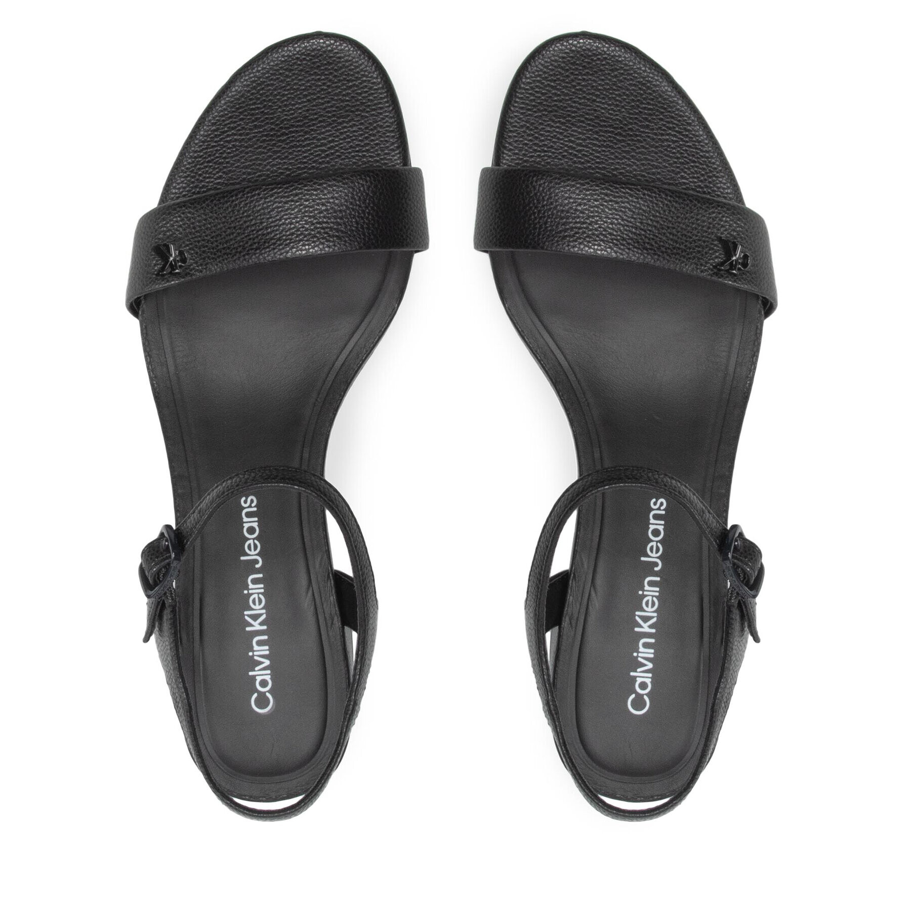 Calvin Klein Jeans Sandale Heel Sandal Strap Lth YW0YW00554 Negru - Pled.ro