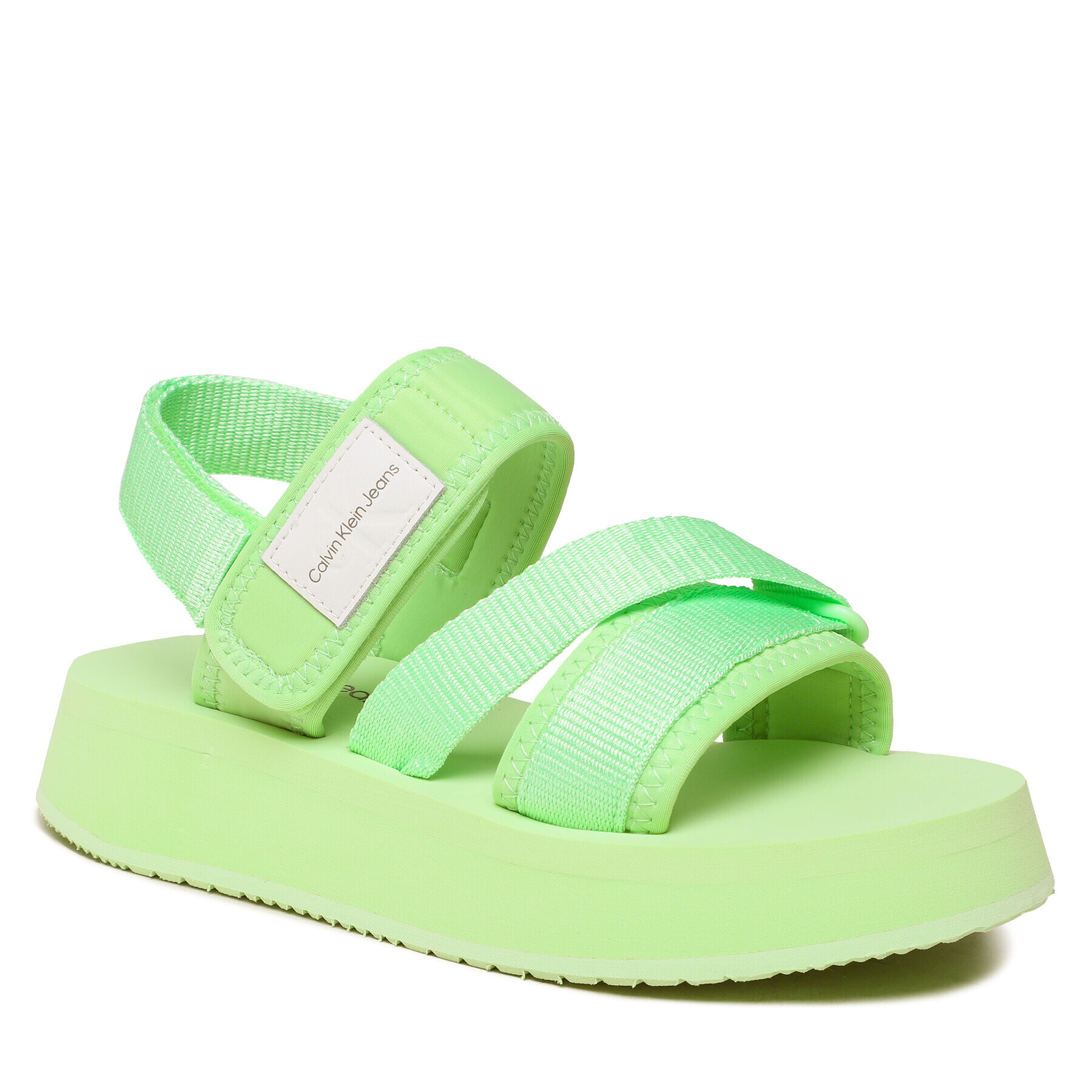 Calvin Klein Jeans Sandale Prefresato Sandal Badge YW0YW00967 Verde - Pled.ro