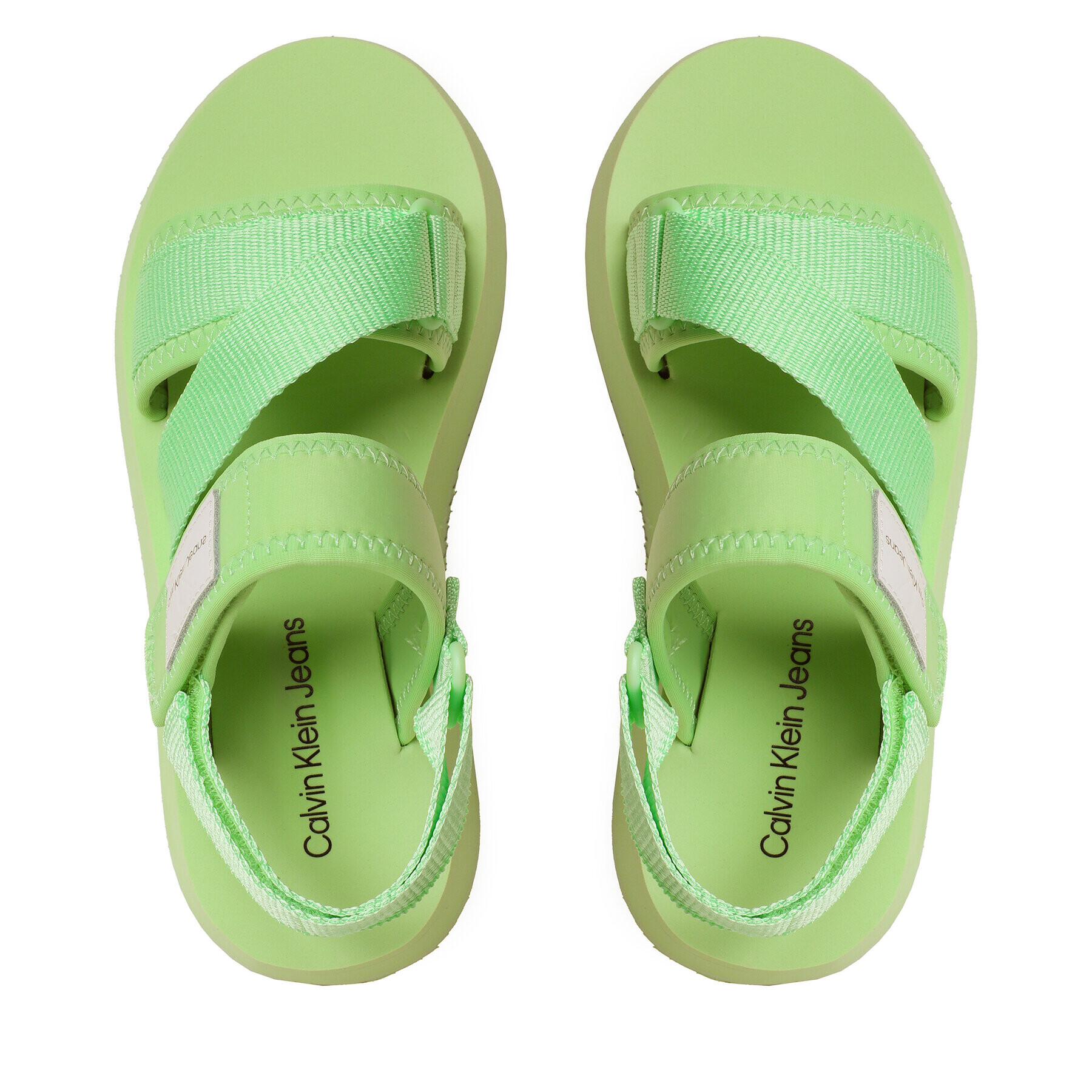 Calvin Klein Jeans Sandale Prefresato Sandal Badge YW0YW00967 Verde - Pled.ro