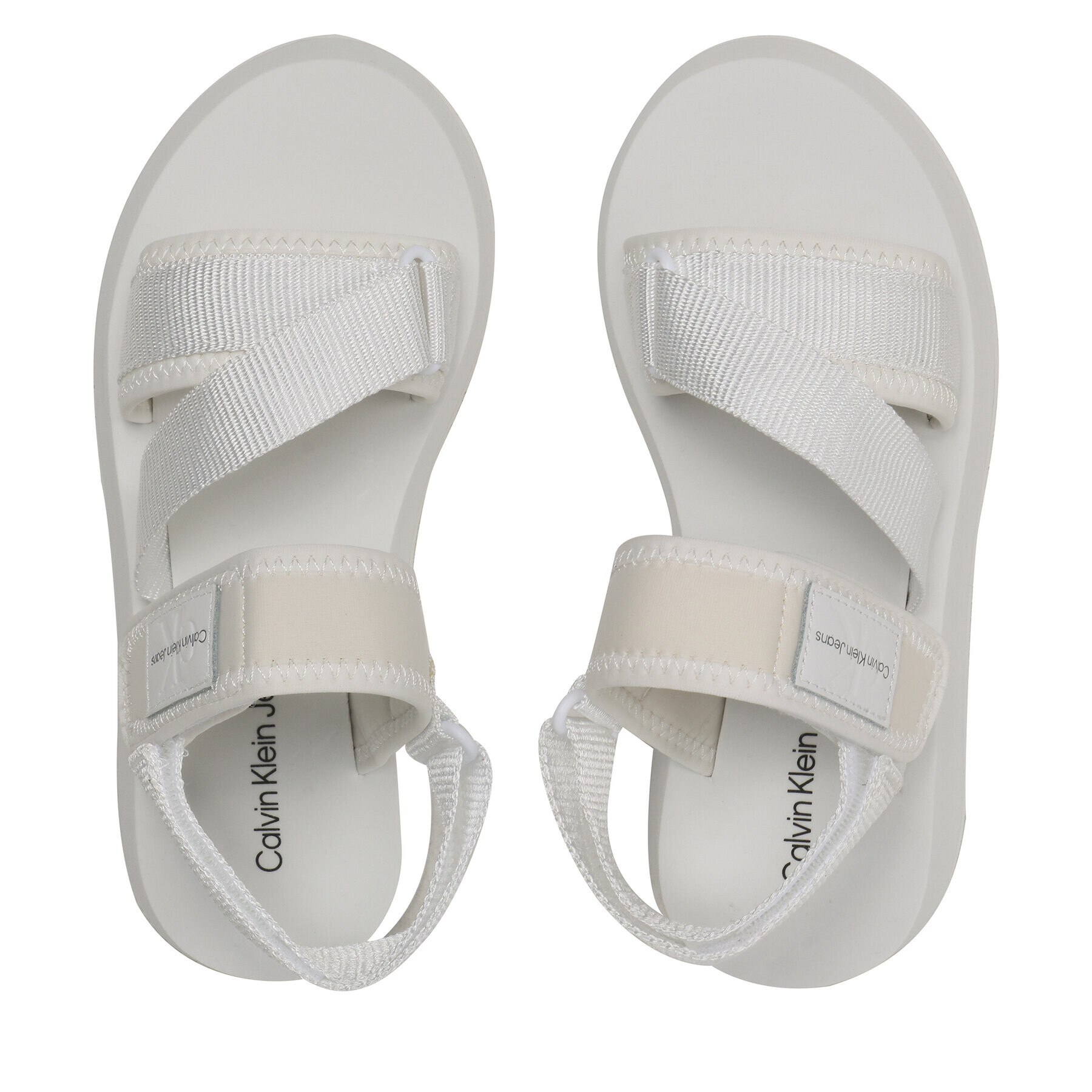 Calvin Klein Jeans Sandale Prefresato Sandal Bagde YW0YW00967 Alb - Pled.ro