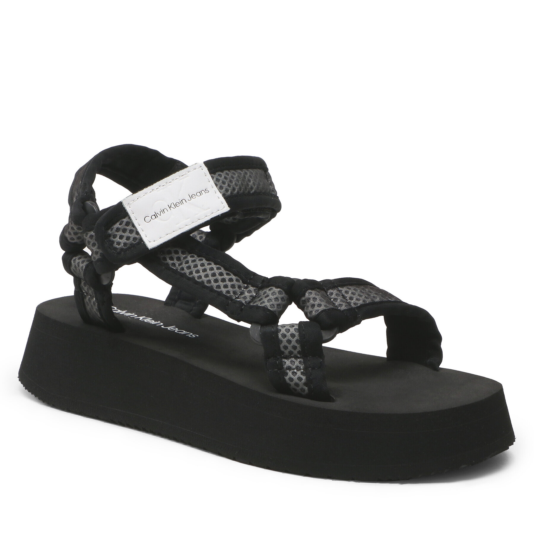 Calvin Klein Jeans Sandale Prefresato Sandal Webbing Mesh YW0YW00969 Negru - Pled.ro