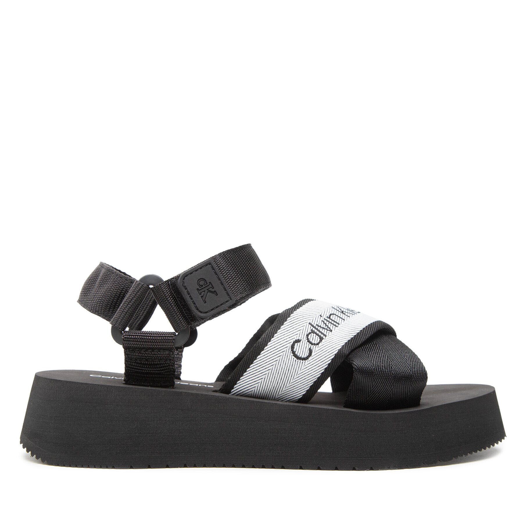 Calvin Klein Jeans Sandale Prefresato Sandal YW0YW00671 Negru - Pled.ro