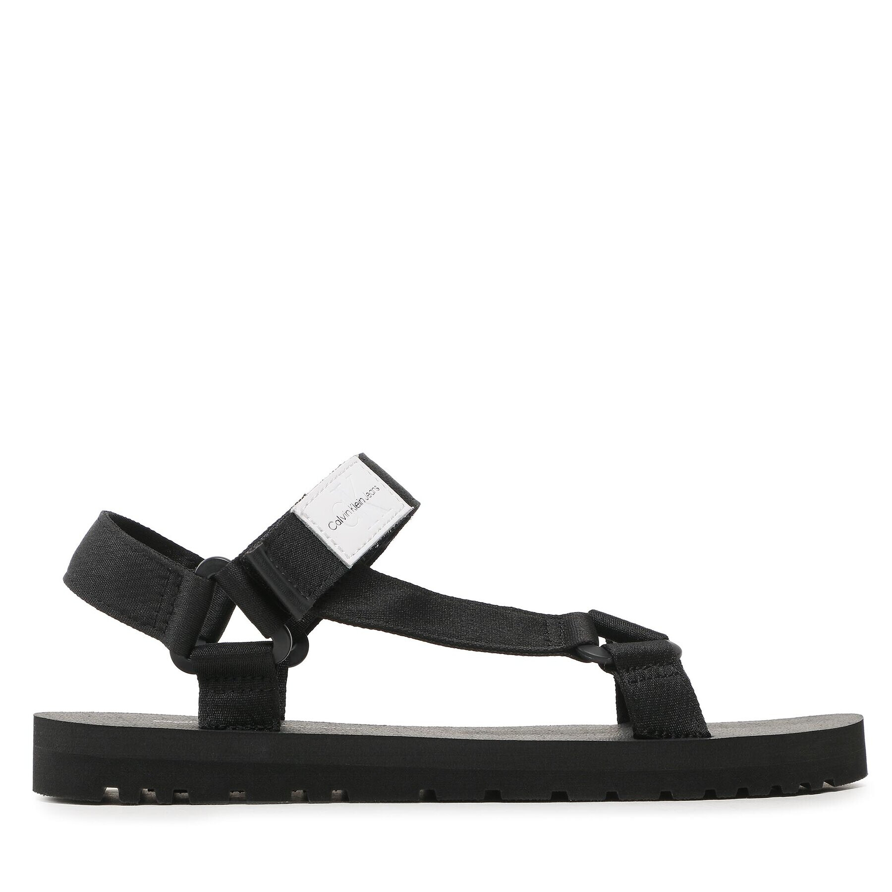 Calvin Klein Jeans Sandale Prefresato Webbing Strap Badge YM0YM00639 Negru - Pled.ro