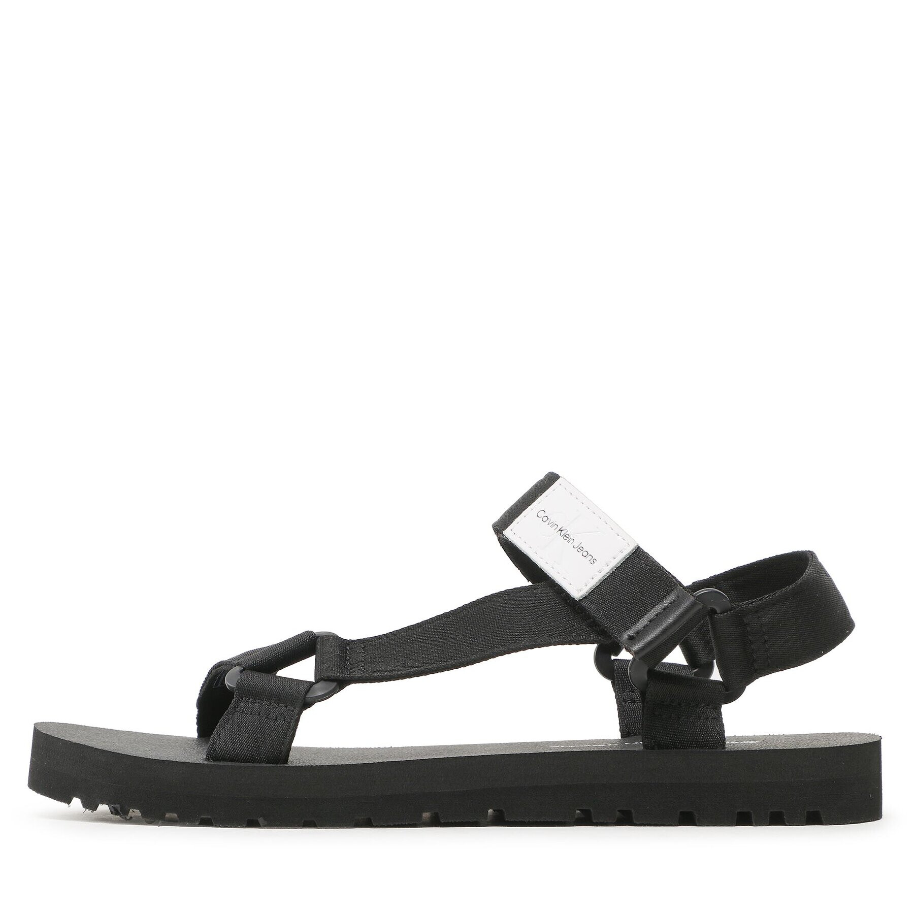 Calvin Klein Jeans Sandale Prefresato Webbing Strap Badge YM0YM00639 Negru - Pled.ro