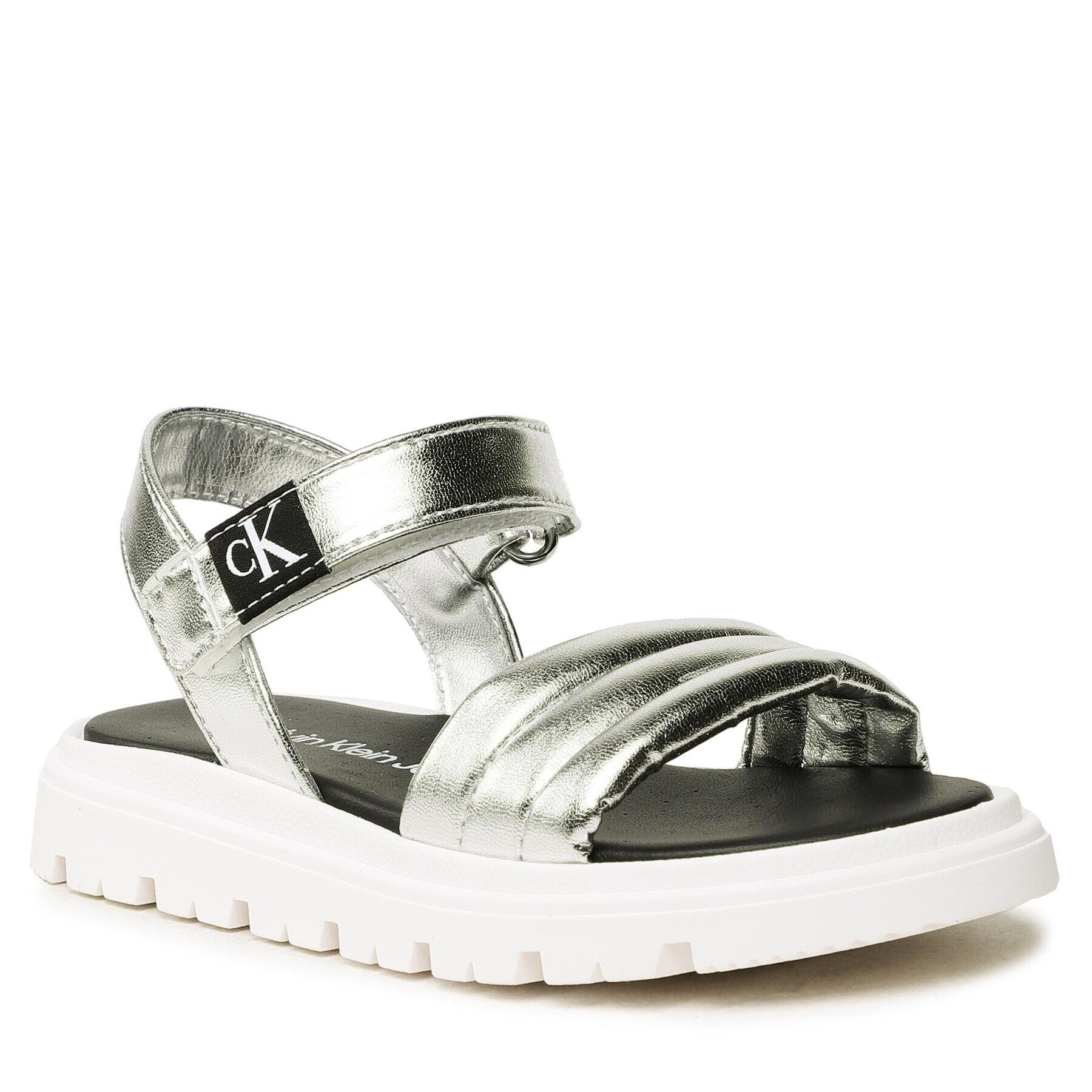 Calvin Klein Jeans Sandale Velcro Sandal V4A2-80511-0243 Argintiu - Pled.ro