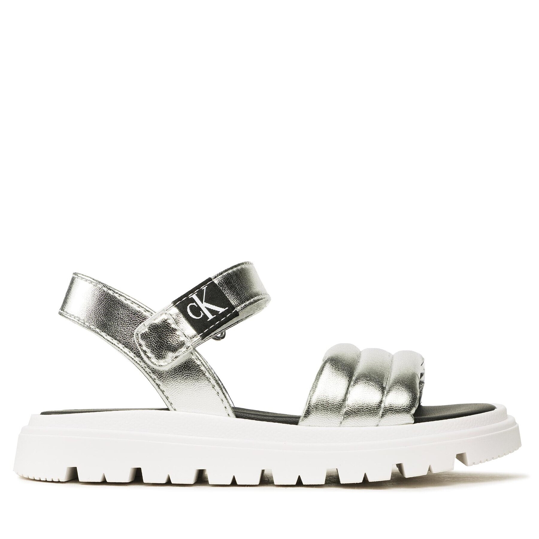 Calvin Klein Jeans Sandale Velcro Sandal V4A2-80511-0243 Argintiu - Pled.ro