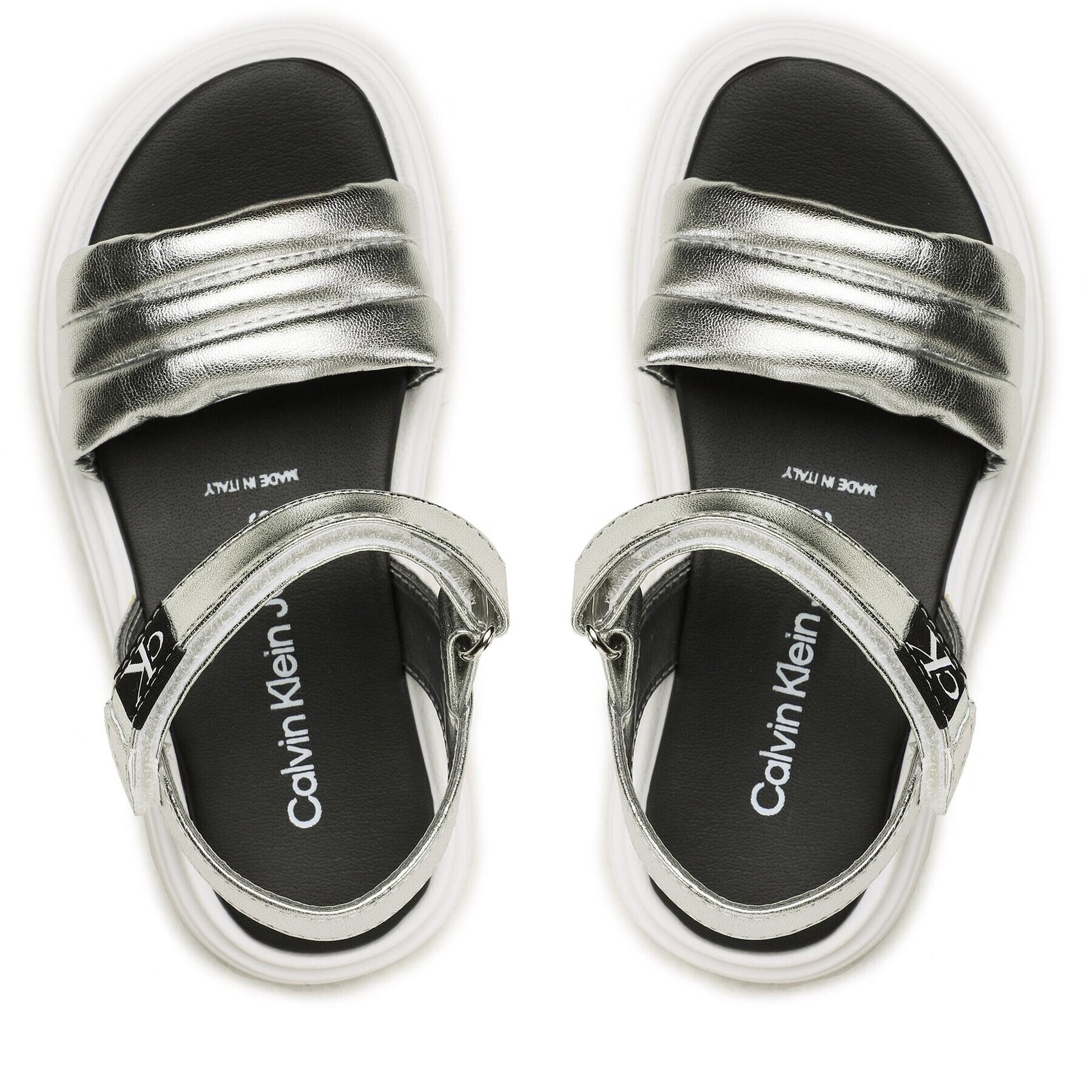 Calvin Klein Jeans Sandale Velcro Sandal V4A2-80511-0243 Argintiu - Pled.ro