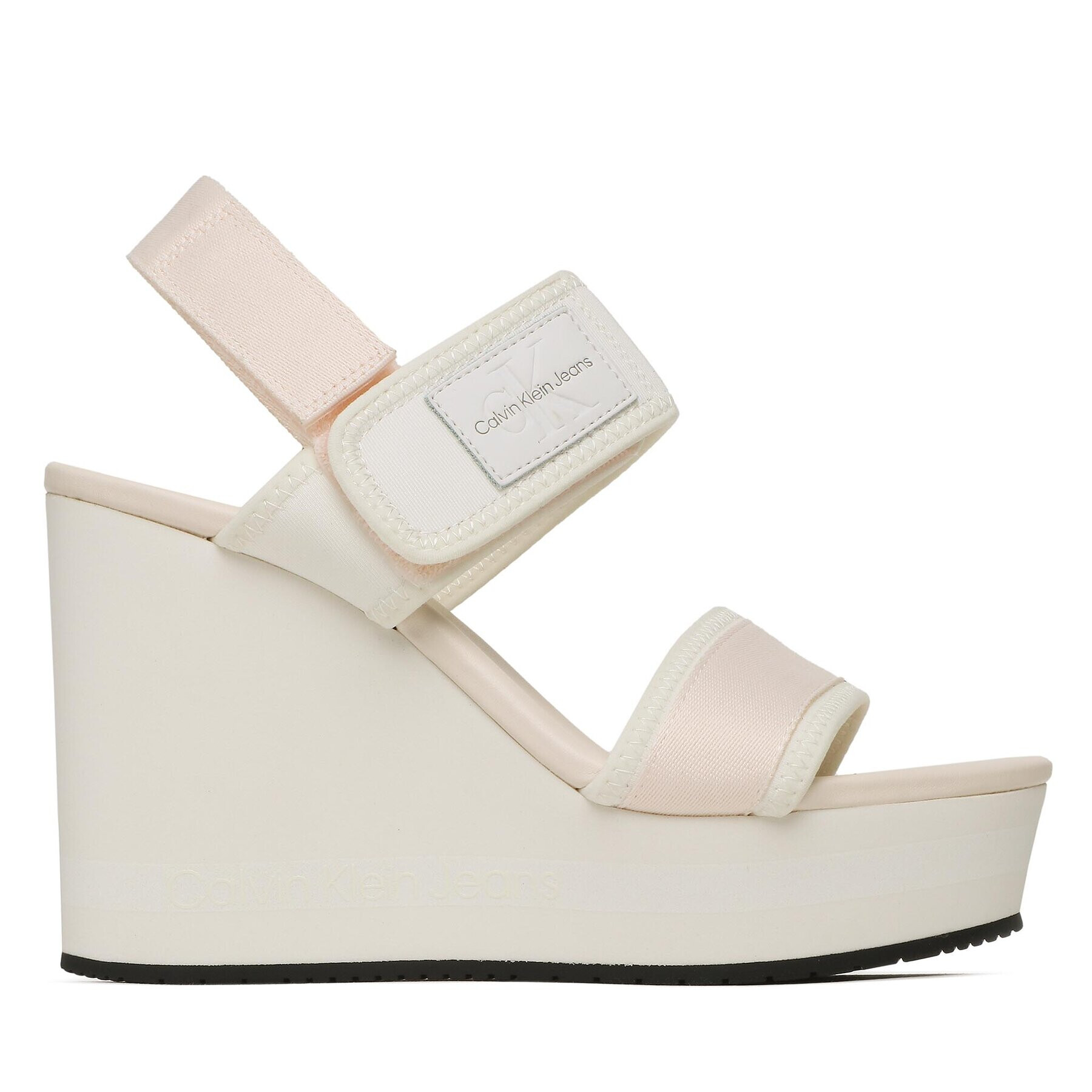 Calvin Klein Jeans Sandale Wedge Sandal Badge YW0YW01028 Alb - Pled.ro