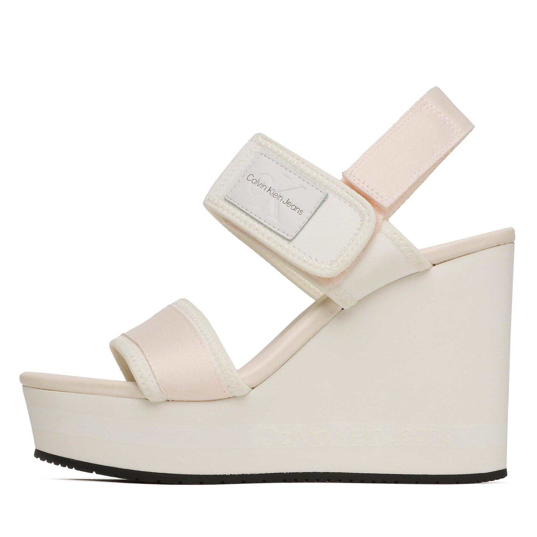 Calvin Klein Jeans Sandale Wedge Sandal Badge YW0YW01028 Alb - Pled.ro