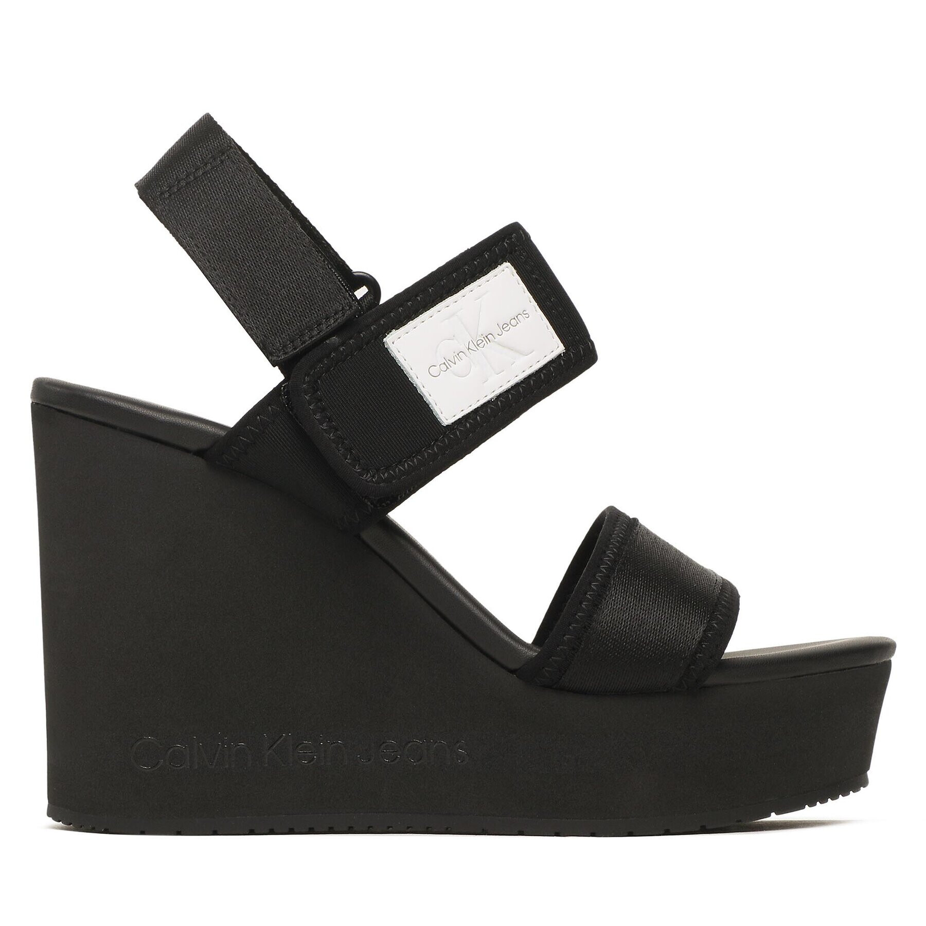 Calvin Klein Jeans Sandale Wedge Sandal Badge YW0YW01028 Negru - Pled.ro